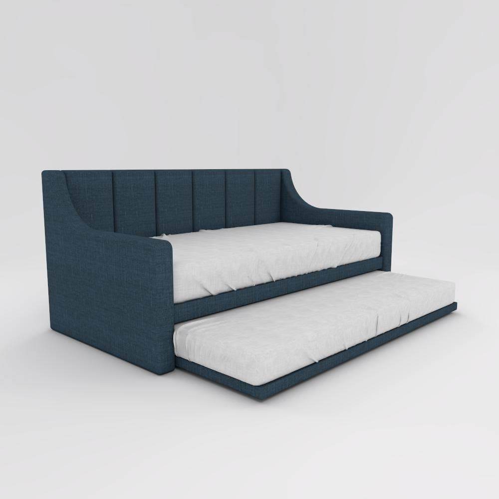 Meredith 3-in-1 Convertible Daybed with Pull-Out Trundle - Water Repellent Fabric Sofa Bed Frame for Guest Room, Dorm & Small Space Living