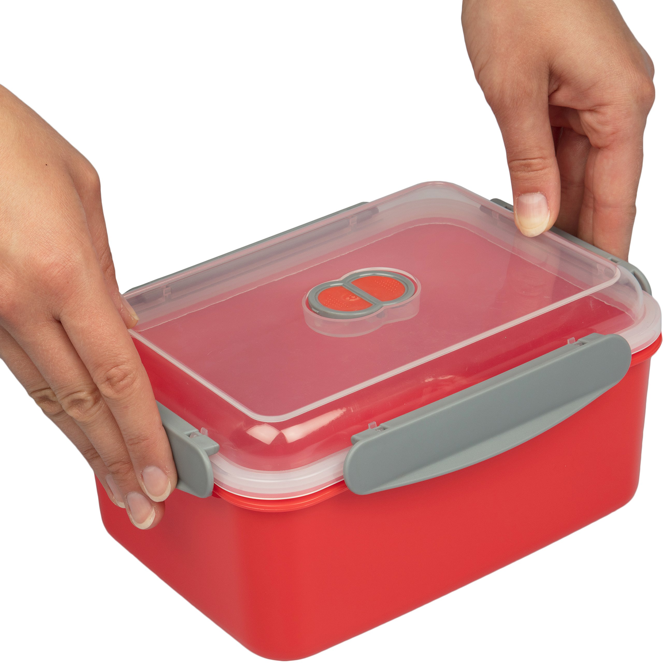 BPA-Free Microwave Food Storage Containers Set of 3 - Nesting Meal Prep Containers with Locking Steam Vent Lids - Fridge & Freezer Safe - Perfect for Meal Prepping, Leftovers & Office Lunches