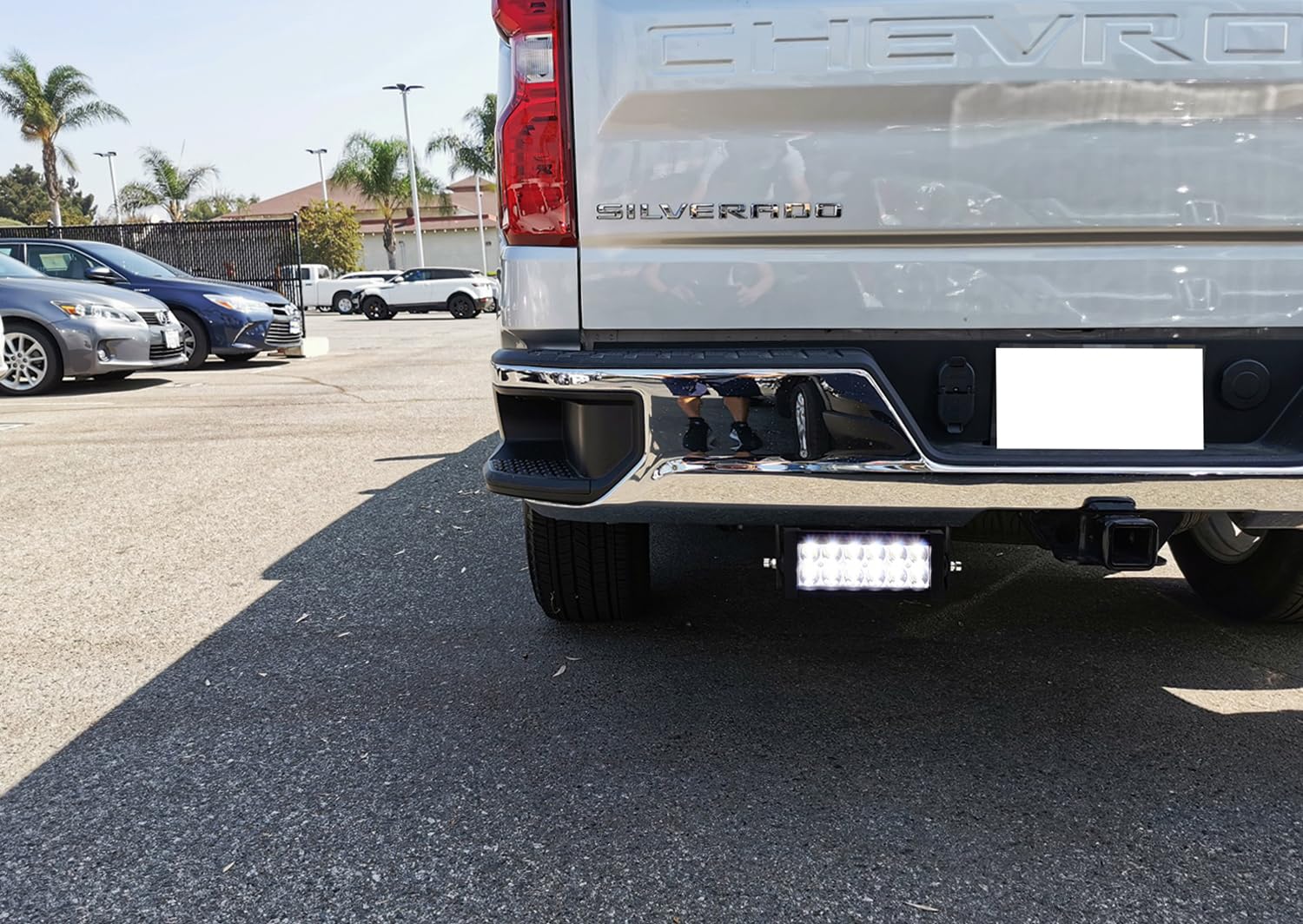 iJDMTOY Rear Bumper Mount LED Light Bars - 2x 36W Reverse Lights for 2008-2023 Chevy Silverado & GMC Sierra 1500/2500/3500 Trucks - Includes Mounting Brackets & On/Off Switch Wiring - Perfect for Off-Roading, Night Driving & Backup Visibility