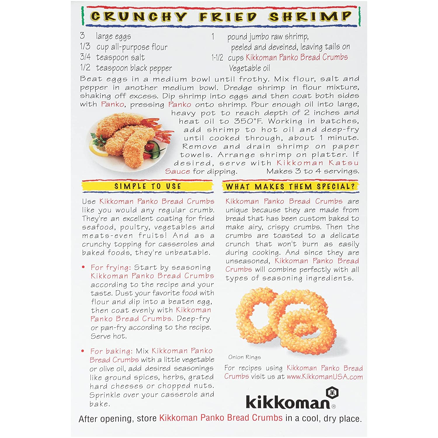 Kikkoman Panko Japanese Style Bread Crumbs - 8 Oz (Pack of 2) | Perfect for Tonkatsu, Tempura & Crispy Fried Foods