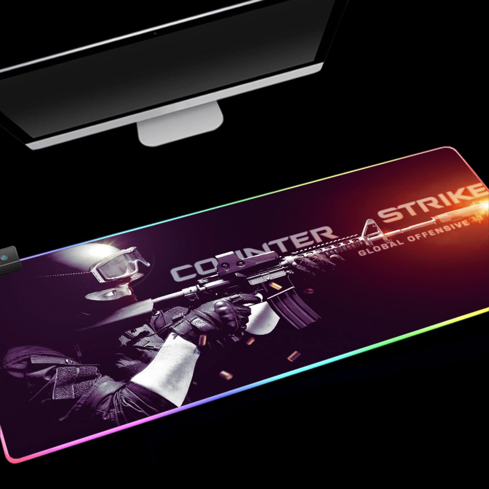RGB Gaming Mouse Pad with LED Backlight - 19.7