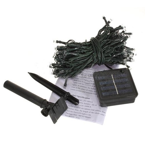 100 LED Solar Powered Fairy Lights - Yellow String Lights for Christmas Decorations, Outdoor Garden, Patio, and Party Lighting