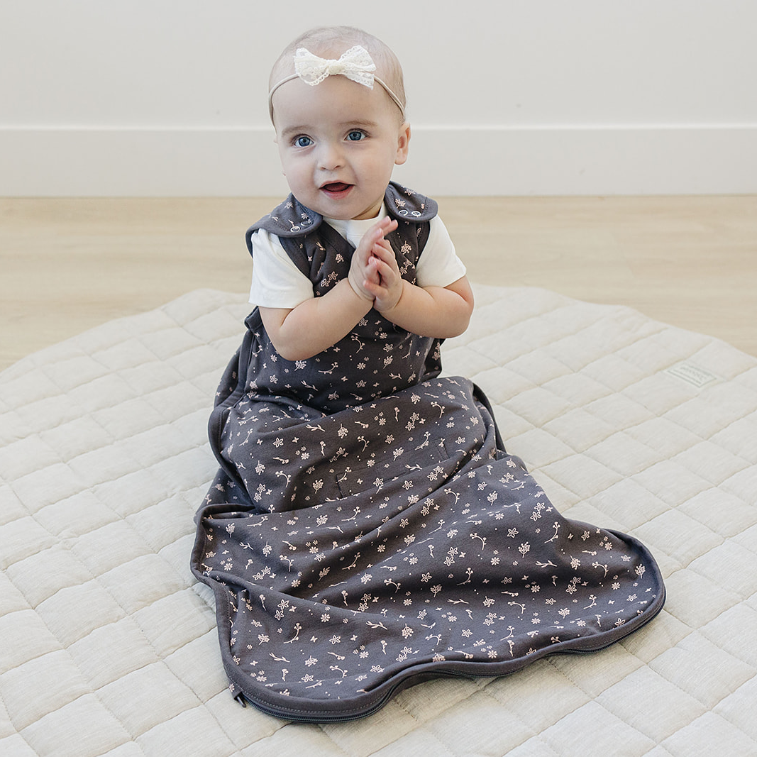 Ecolino® Adjustable Baby Sleep Sack - Organic Cotton Universal Size 2 Months to 2 Years - Small Flower Print for Safe & Comfortable Sleeping - Perfect for Nursery, Daycare & Travel