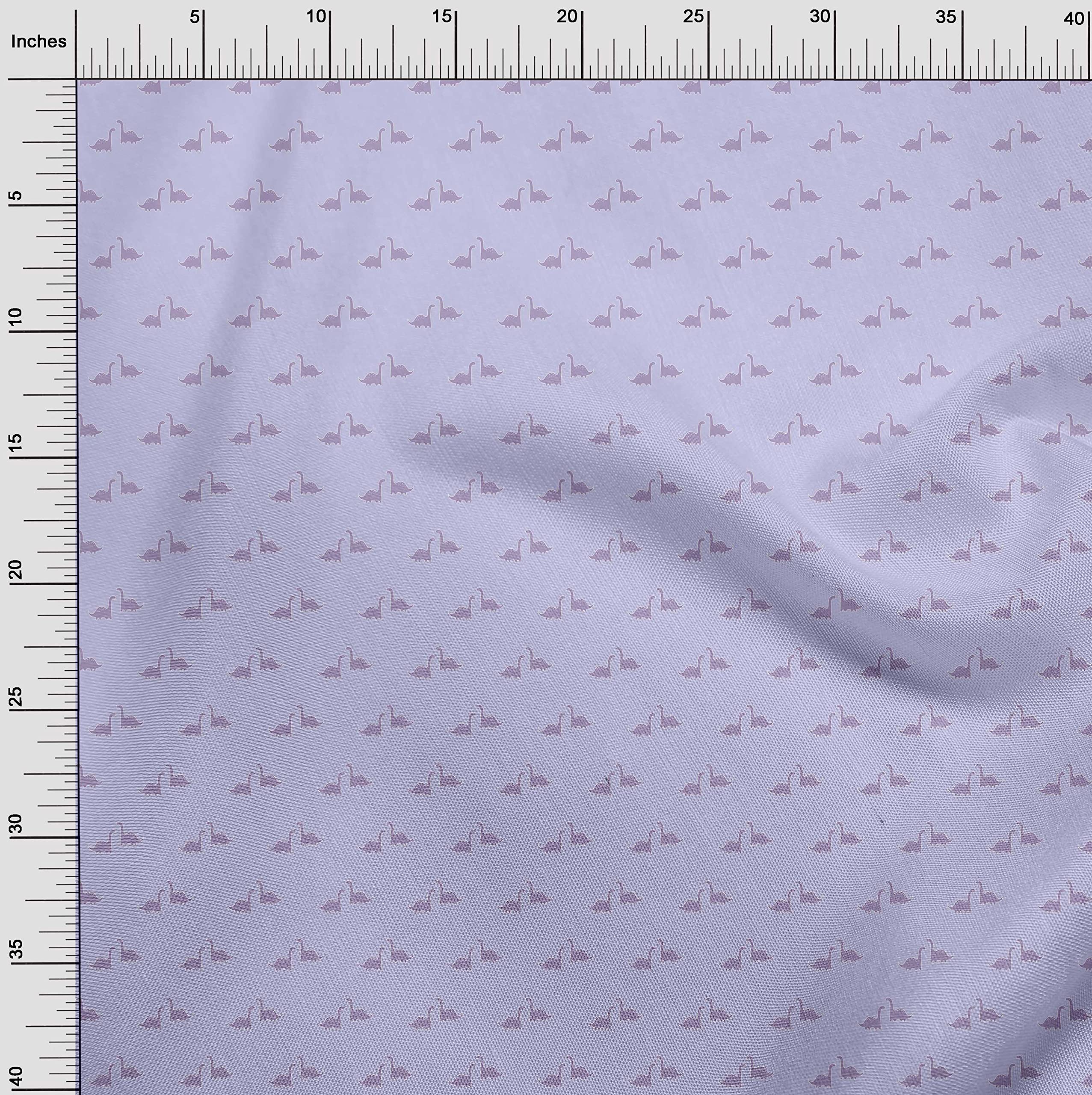 oneOone Cotton Cambric Lavender Fabric - 56 Inch Wide Printed Dinosaur Pattern Fabric for Kids DIY Clothing, Sewing Supplies by The Yard | Perfect for Children's Apparel, Quilting & Craft Projects