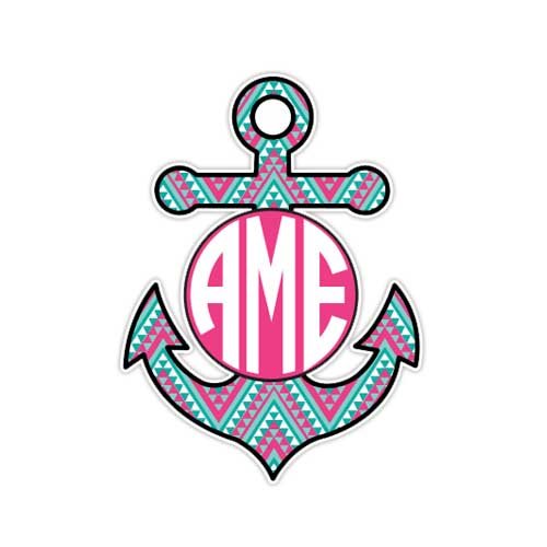 Custom Anchor Sticker - Personalized Monogram Vinyl Decal for Laptop, Car Window & Home Decor | Waterproof Durable Adhesive | Perfect for Gifts, Travel Mugs & DIY Projects by Megan J Designs