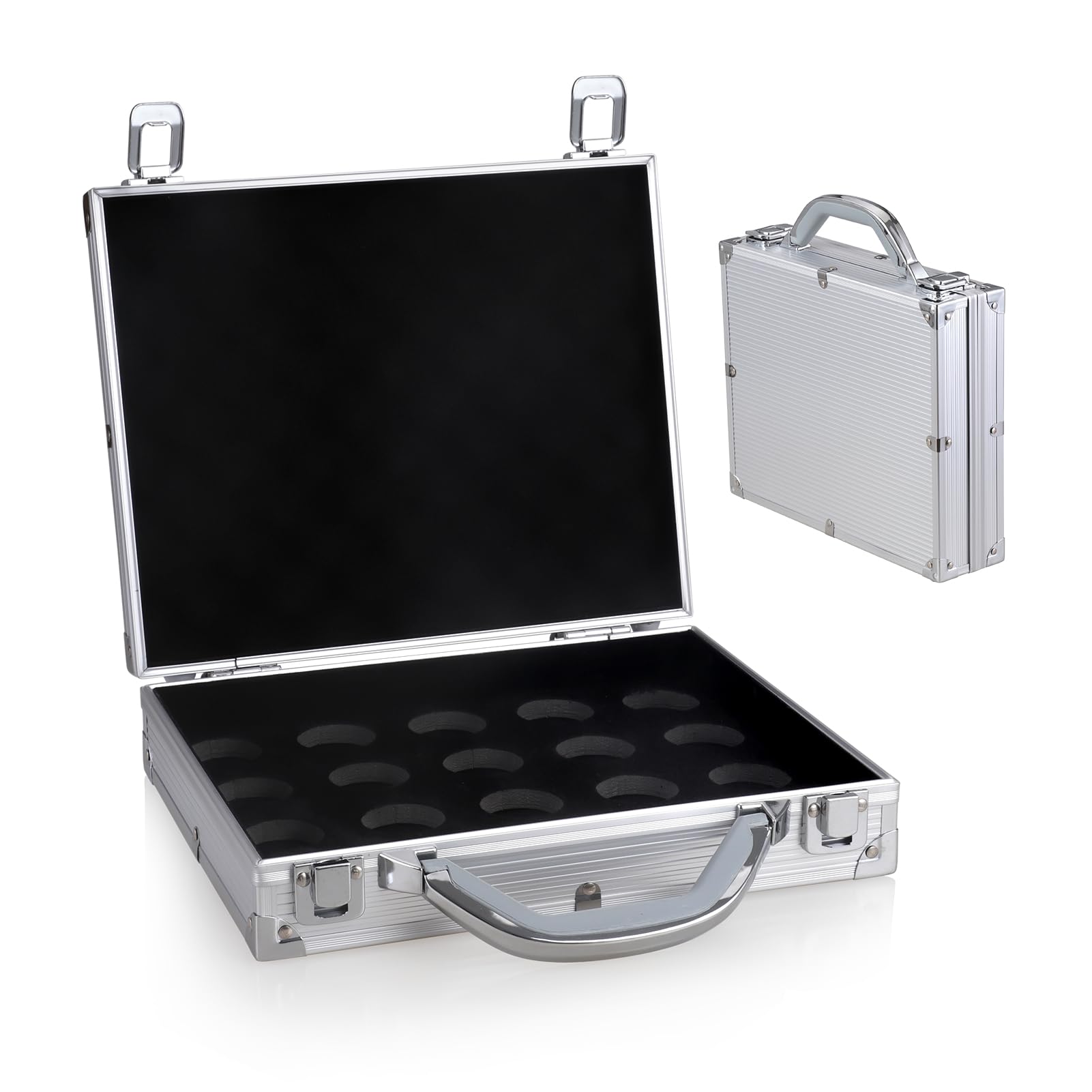 Premium Aluminum Pool Ball Storage Case for 16 Billiard Balls (2 1/4 Inch) - Durable Billiard Accessory for Home Game Rooms & Pool Halls
