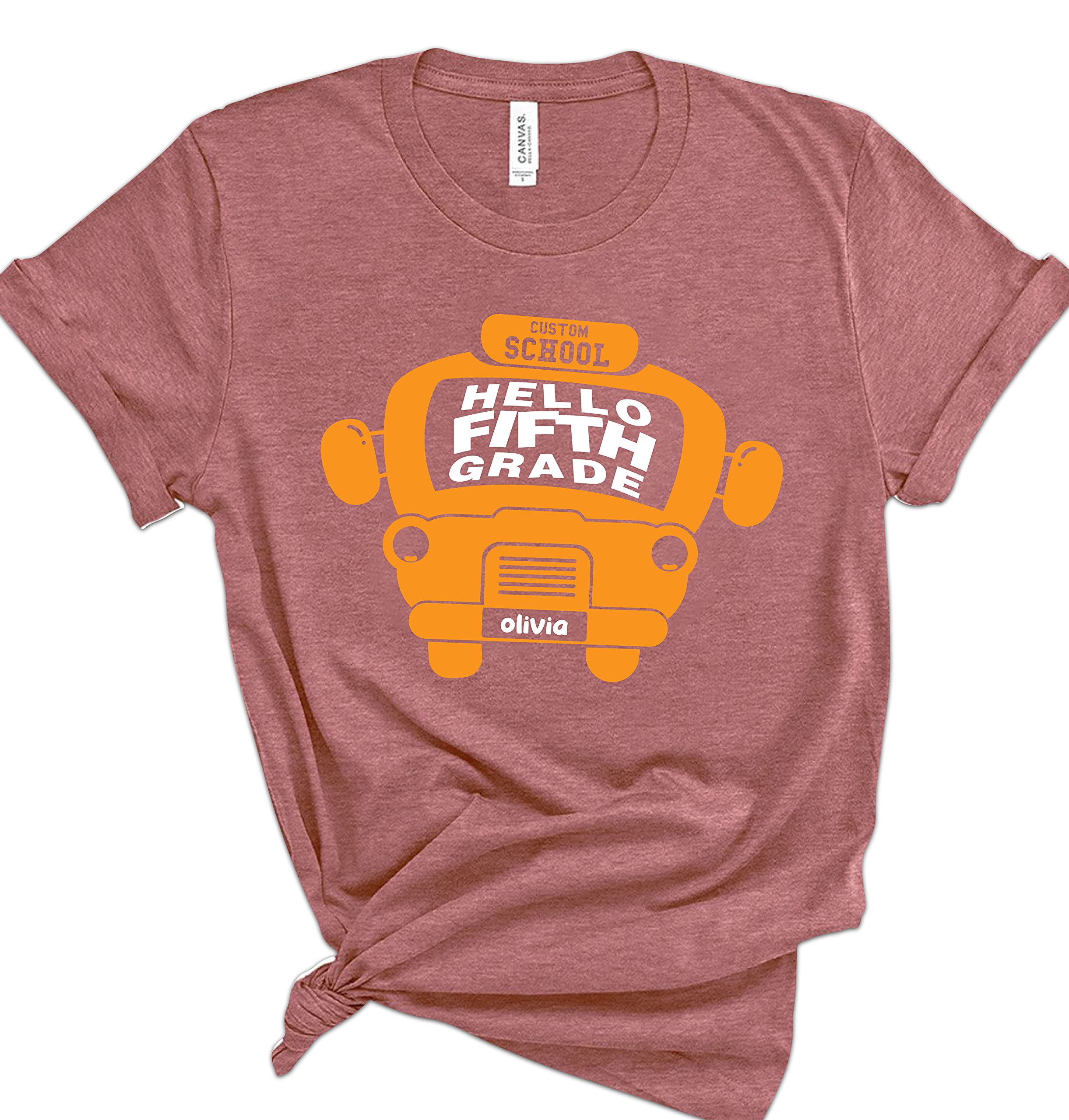 5th Grade Teacher T-Shirt for Women & Men - Back to School Shirts, First Day of Fifth Grade Tee, Cute School Bus Graphic Teacher Outfit - Perfect for Classroom, Teacher Appreciation & School Events