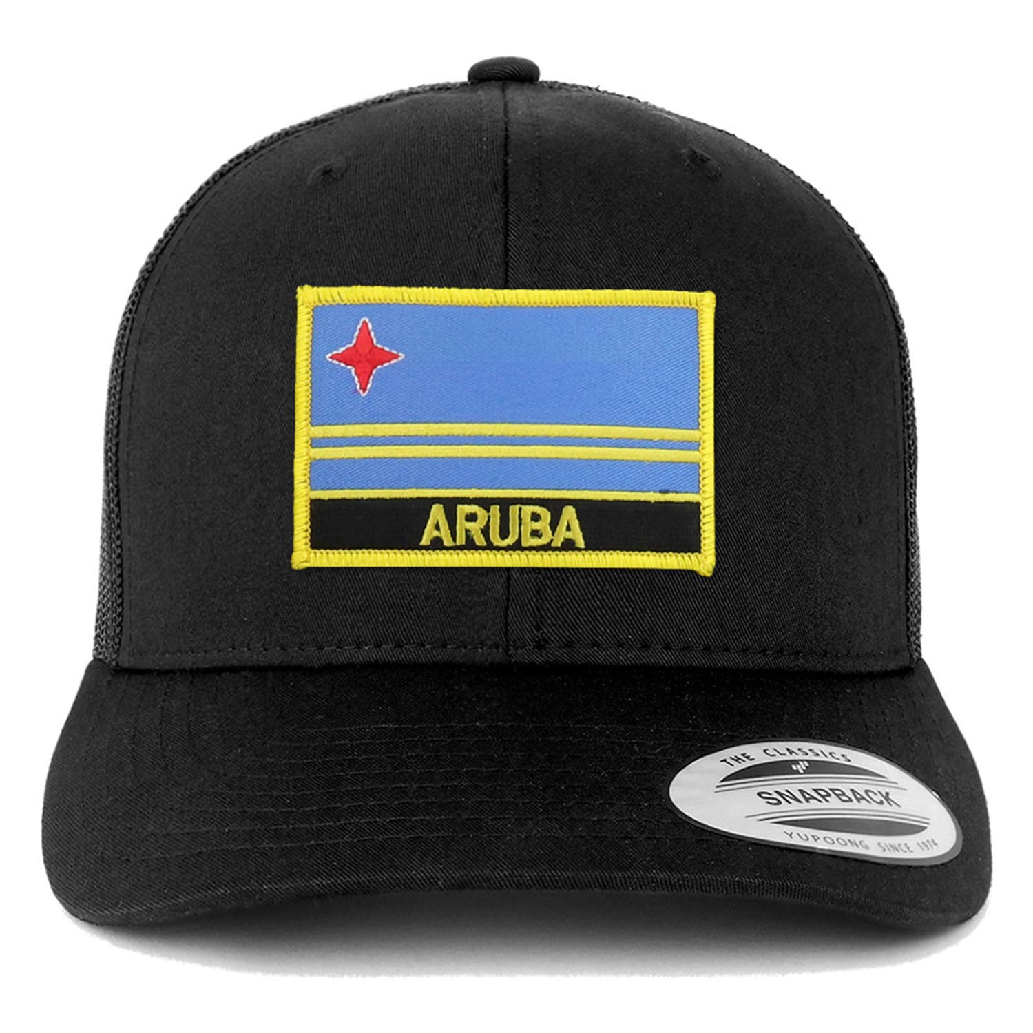 Trendy Aruba Flag Patch Retro Trucker Mesh Cap - Stylish Unisex Hat for Beach, Travel & Outdoor Adventures