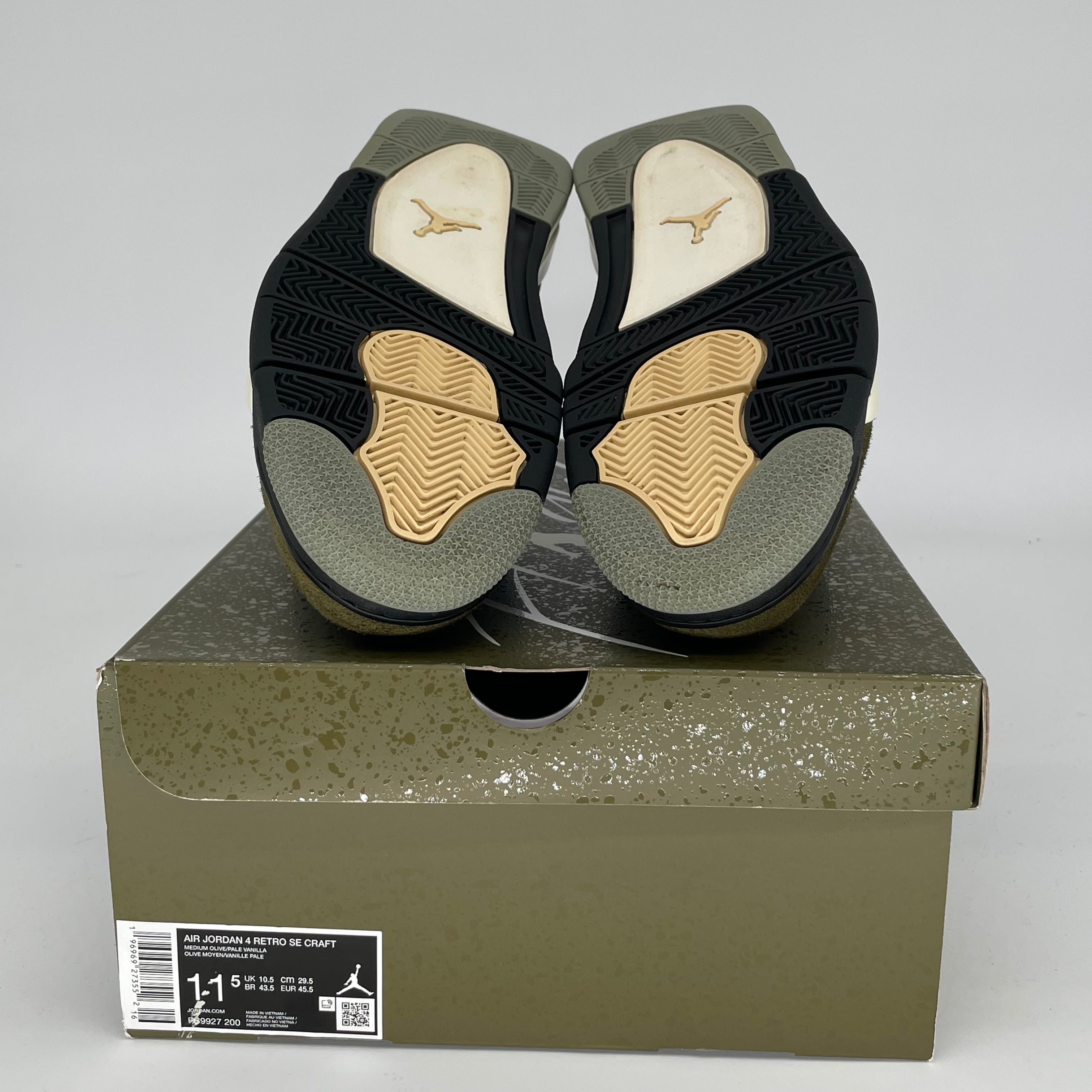 AIR JORDAN 4 CRAFT MEDIUM OLIVE Men's Basketball Shoes Size 11.5 - FB9927-200 | Retro Sneakers for Casual Wear & Street Style