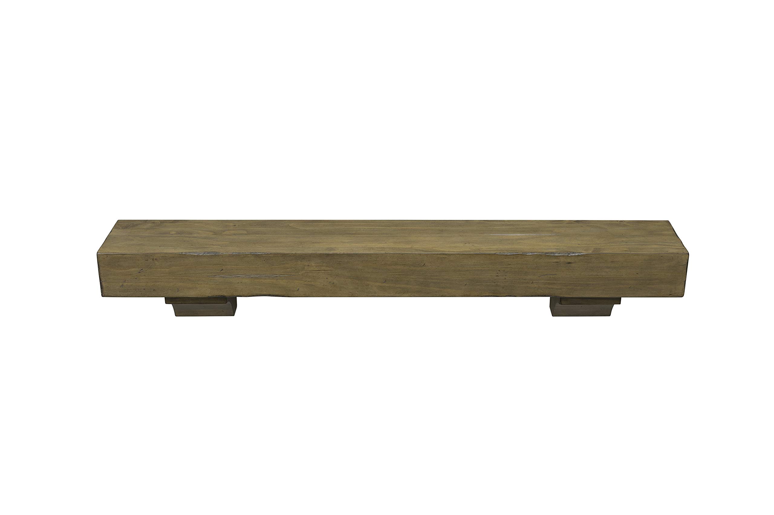 Pearl Mantels 412-48-10 The Shenandoah 48-Inch Wooden Shelf/Mantel Shelf - Rustic Distressed Dune Finish - Perfect for Fireplace Mantels, Living Room Decor & Farmhouse Style Homes