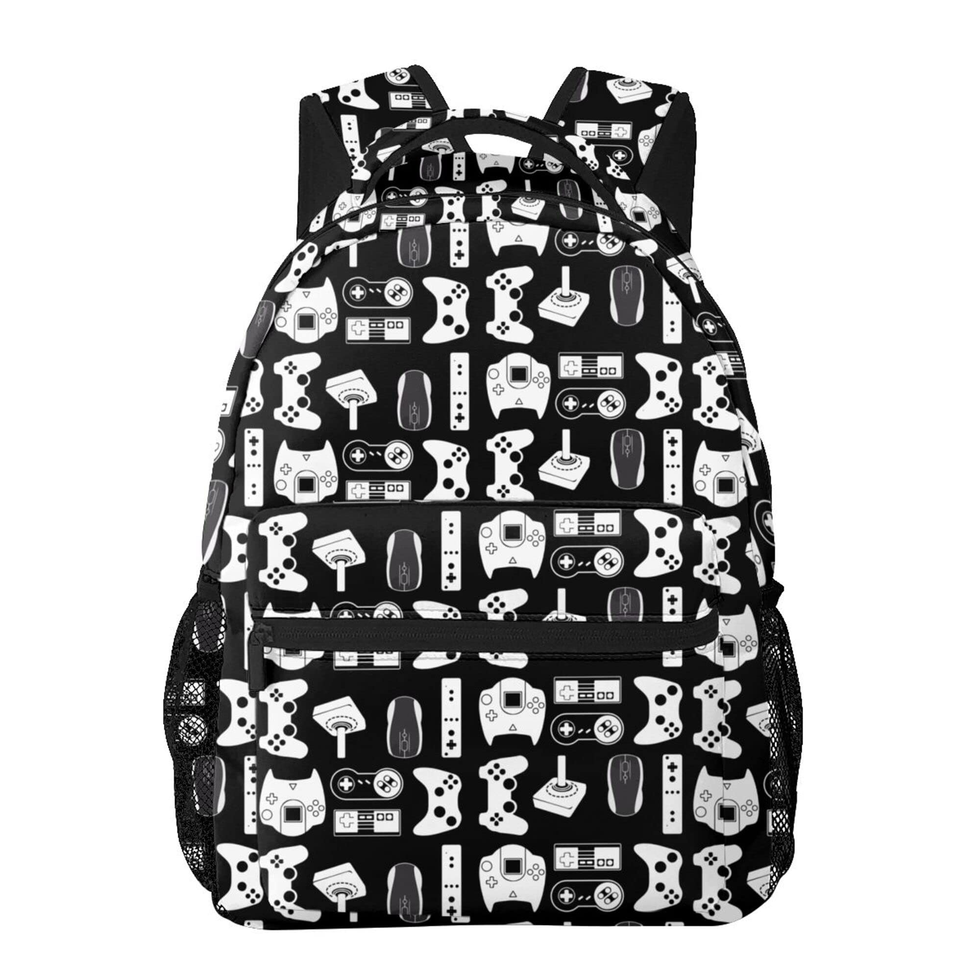 AMRANDOM Men's Video Game Weapon Themed Gamer Backpack - Cool Laptop Bag with Padded Straps & Large Capacity - Perfect for Gaming Conventions, School & Travel