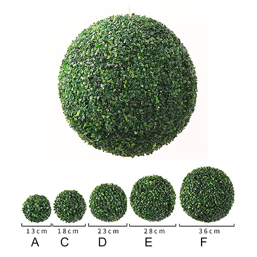 Artificial Boxwood Topiary Ball - Faux Greenery Decorative Hanging Plant for Indoor & Outdoor - Perfect for Backyard, Balcony, Garden, Wedding & Home Decor - Adds Elegance to Parties, Events and Living Spaces