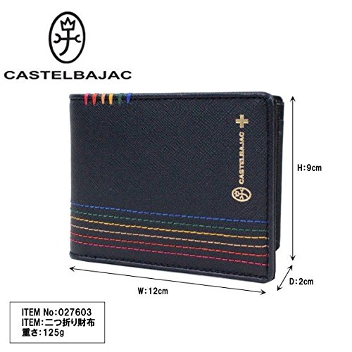 CASTELBAJAC Sest Bi-fold Wallet 027603 Black - Slim Leather Billfold for Men & Women - Perfect for Everyday Use, Travel, and Business