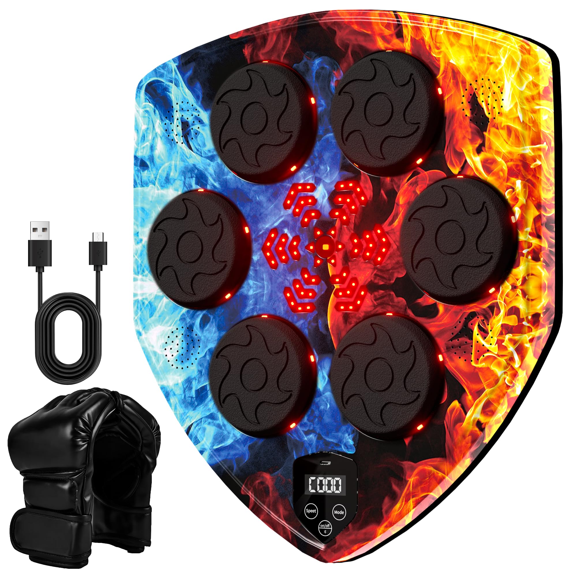 FICTOR Smart Bluetooth Boxing Machine for Adults - Interactive Wall Punching Pad with Gloves, Home & Gym Boxing Training Equipment for Fitness, Cardio & Stress Relief - Perfect for Indoor Workouts, Boxing Practice & Martial Arts Training