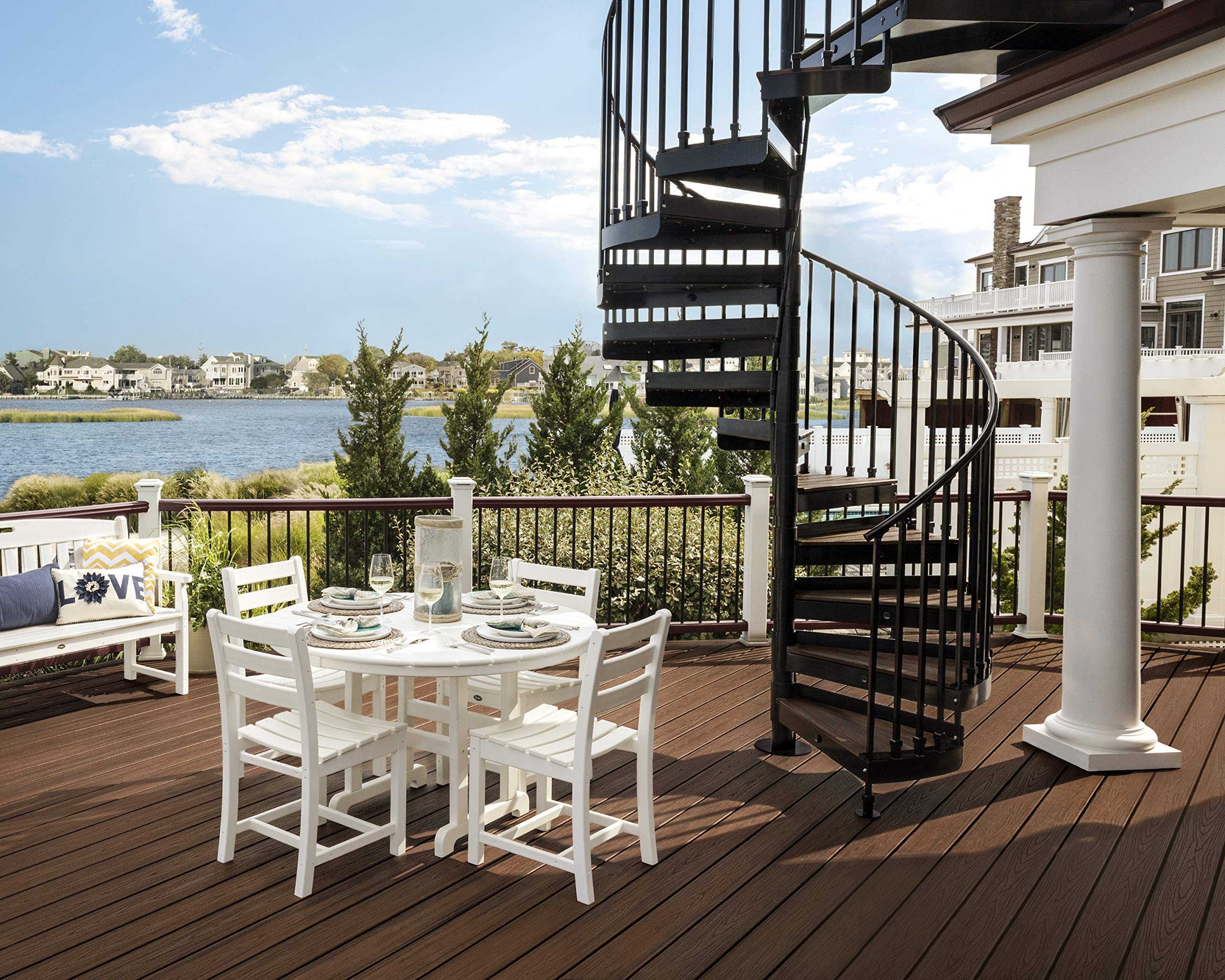 Trex Outdoor Furniture Monterey Bay Dining Side Chair in Rainforest Canopy - Weather-Resistant Patio Dining Chair for Backyard, Poolside & Garden Use