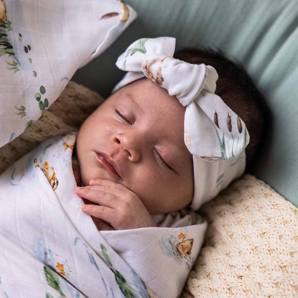 Snuggle Hunny Organic Top Knot Headband for Women - Soft & Stretchy Hair Band for Yoga, Workouts, and Everyday Comfort | Duck Pond Design