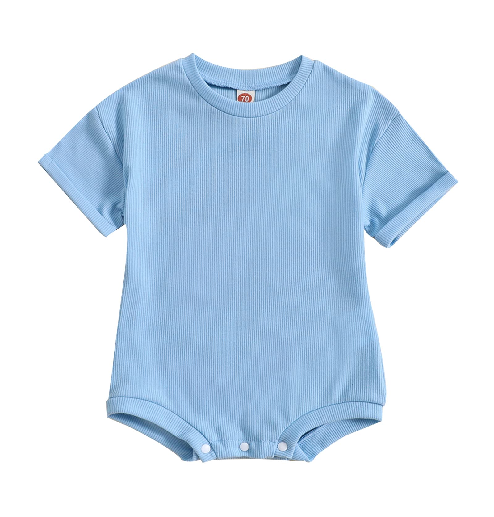Newborn Baby Boy & Girl Summer Ribbon Romper Bodysuit - Soft Cotton One-Piece Jumpsuit, Casual Solid Color Outfit for 0-24 Months | Perfect for Playdates, Beach Trips & Family Photos