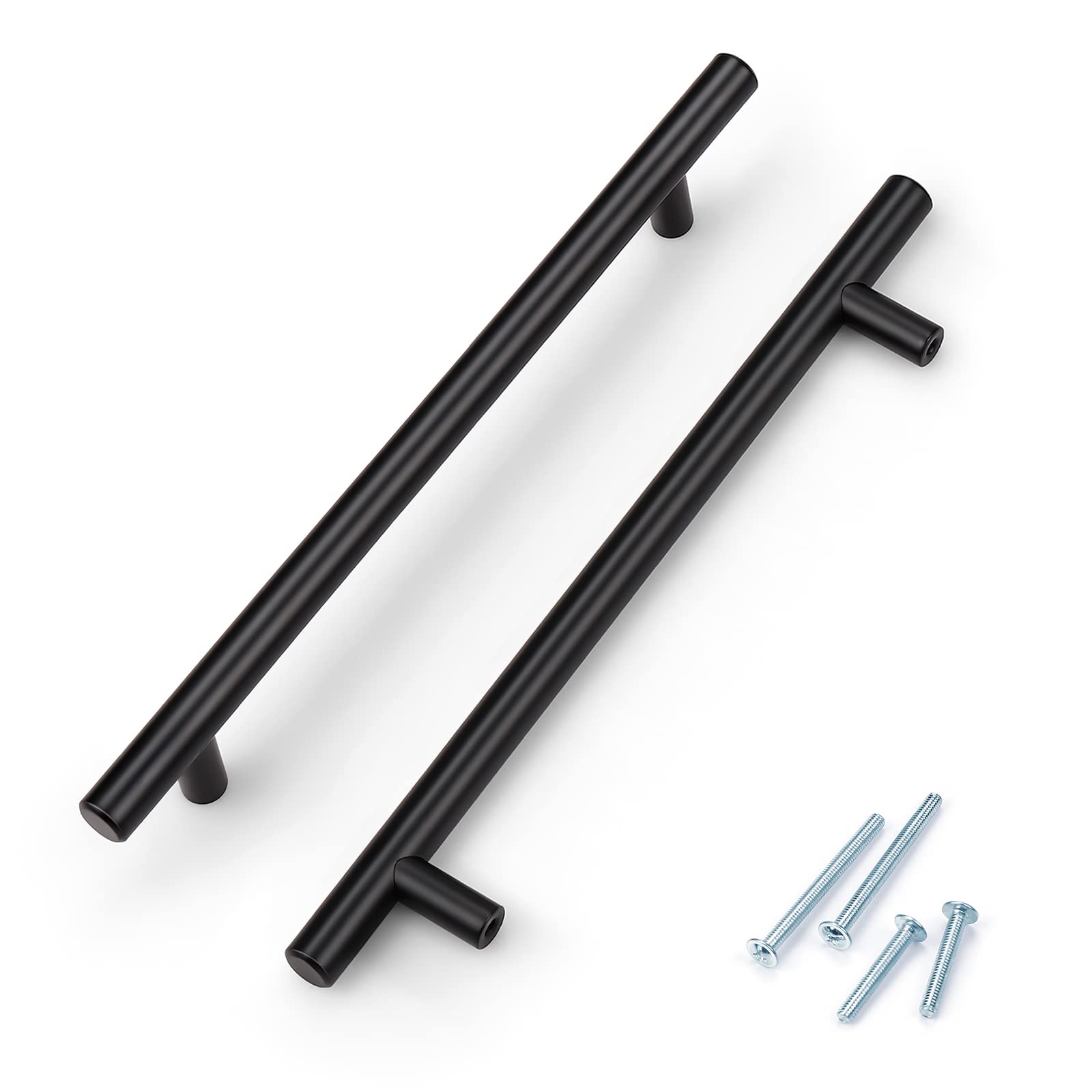 KNOBWELL 10 Pack Black Cabinet Pulls 7-9/16
