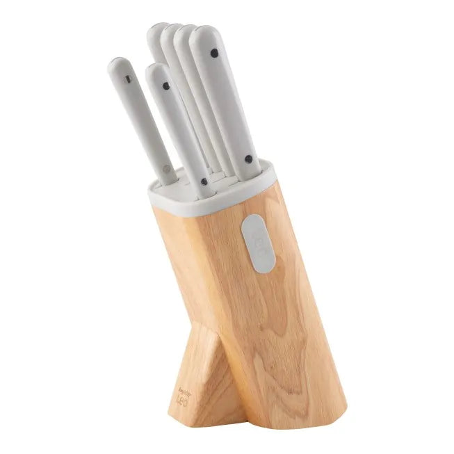 Premium 7-Piece Stainless Steel Knife Block Set - Glints Spirit - Perfect for Home Chefs & Professional Kitchens