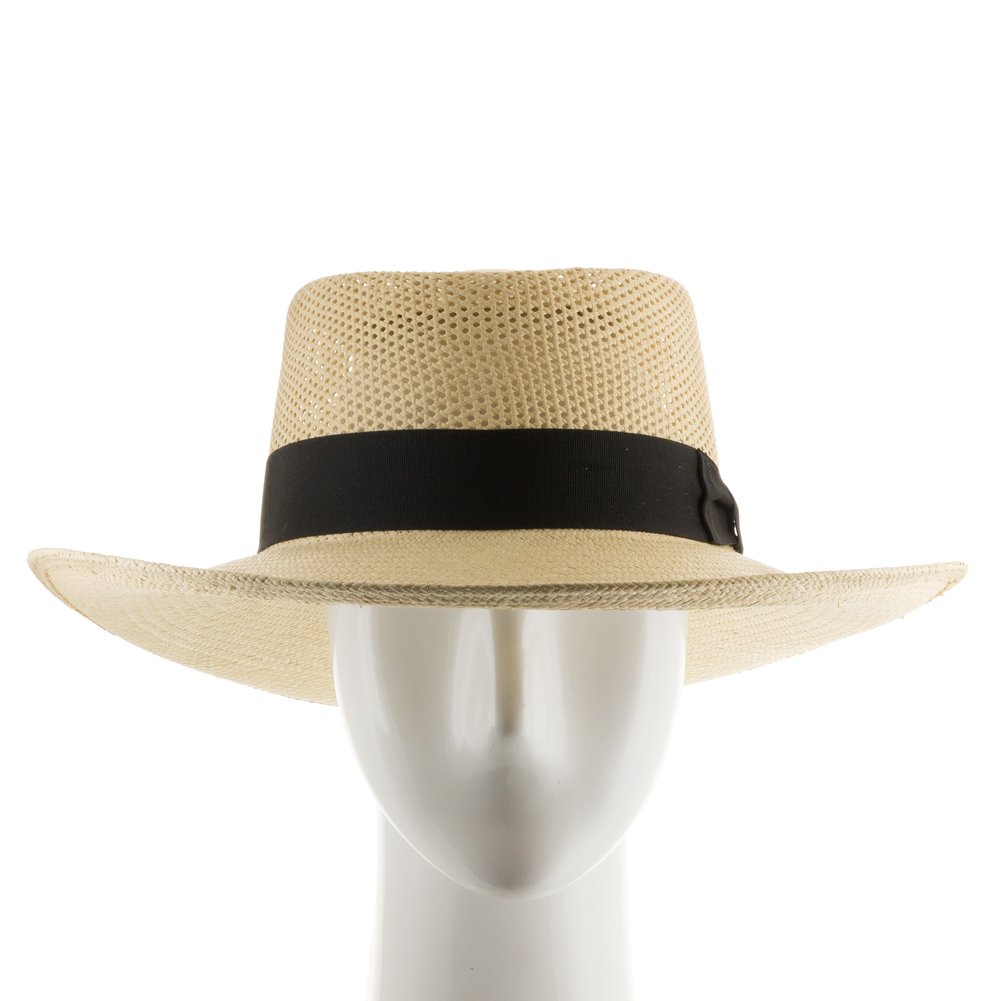 Stylish Oakmont Gambler Vented Straw Panama Hat for Men & Women - Breathable Summer Sun Hat for Beach, Travel, and Outdoor Activities