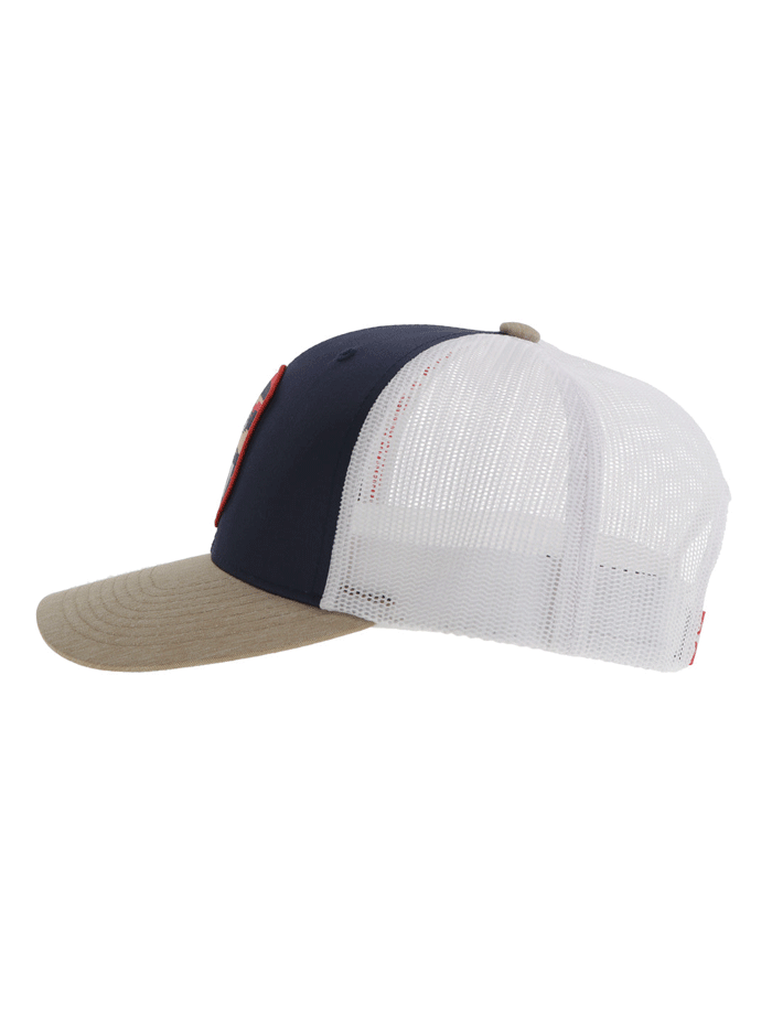 Hooey 2444T NVWH CHEYENNE Mid Profile Trucker Hat - Navy & White Adjustable Snapback Cap for Men & Women - Perfect for Outdoor Activities, Fishing, Hiking and Casual Wear