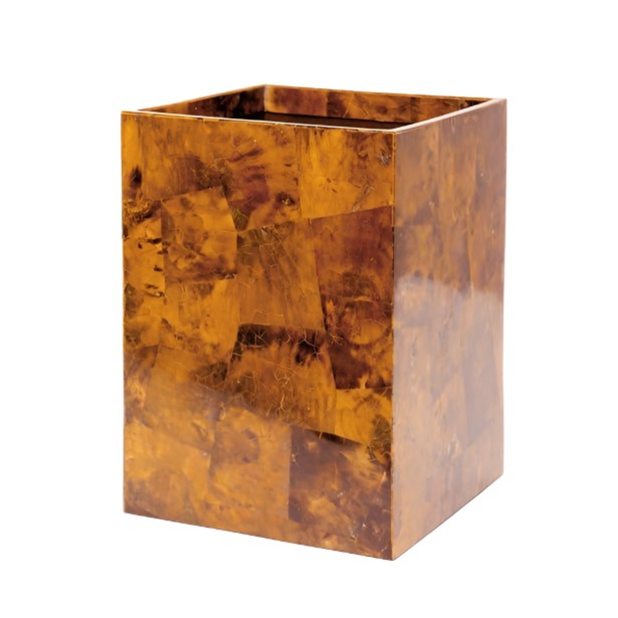 Elegant Shell Finish Wastebasket - Modern Trash Can for Office, Bathroom & Bedroom - Durable & Stylish Small Garbage Bin for Home Decor