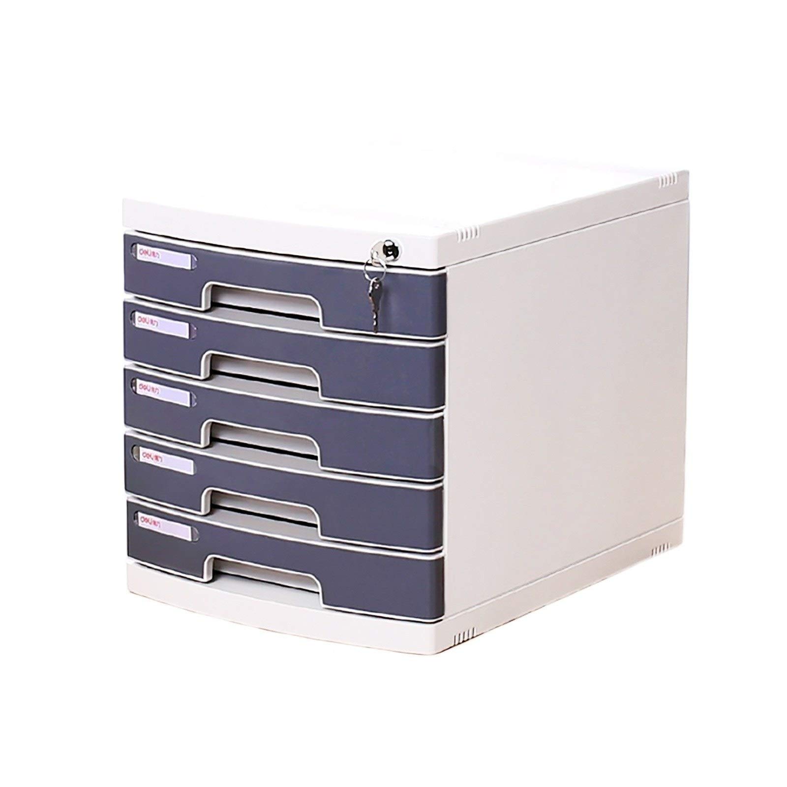 QSJY Gray 5-Drawer Desktop Organizer for A4 Documents, Calculators, Notebooks & Office Supplies - Perfect for Home, Office & Workspace Organization
