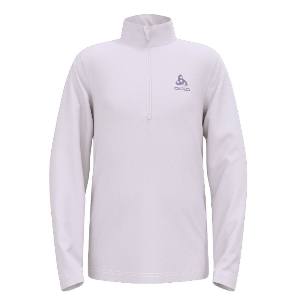 Odlo Berra Kids Long Sleeve Mid Layer - Misty Lilac | Warm Fleece Baselayer for Hiking & Outdoor Activities | Cold Weather Thermal Shirt for Boys & Girls