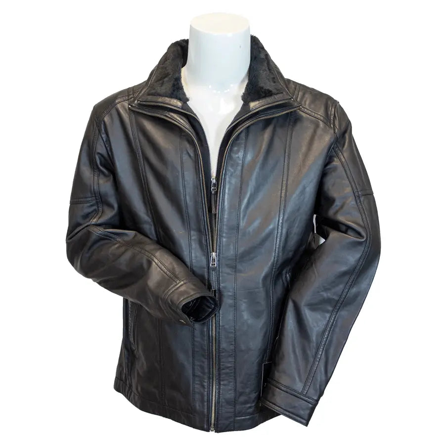 BOL Men's Cardigan Bomber Jacket - Genuine Lambskin Leather, Stylish & Comfortable - Perfect for Casual Outings, Date Nights & Fall Fashion