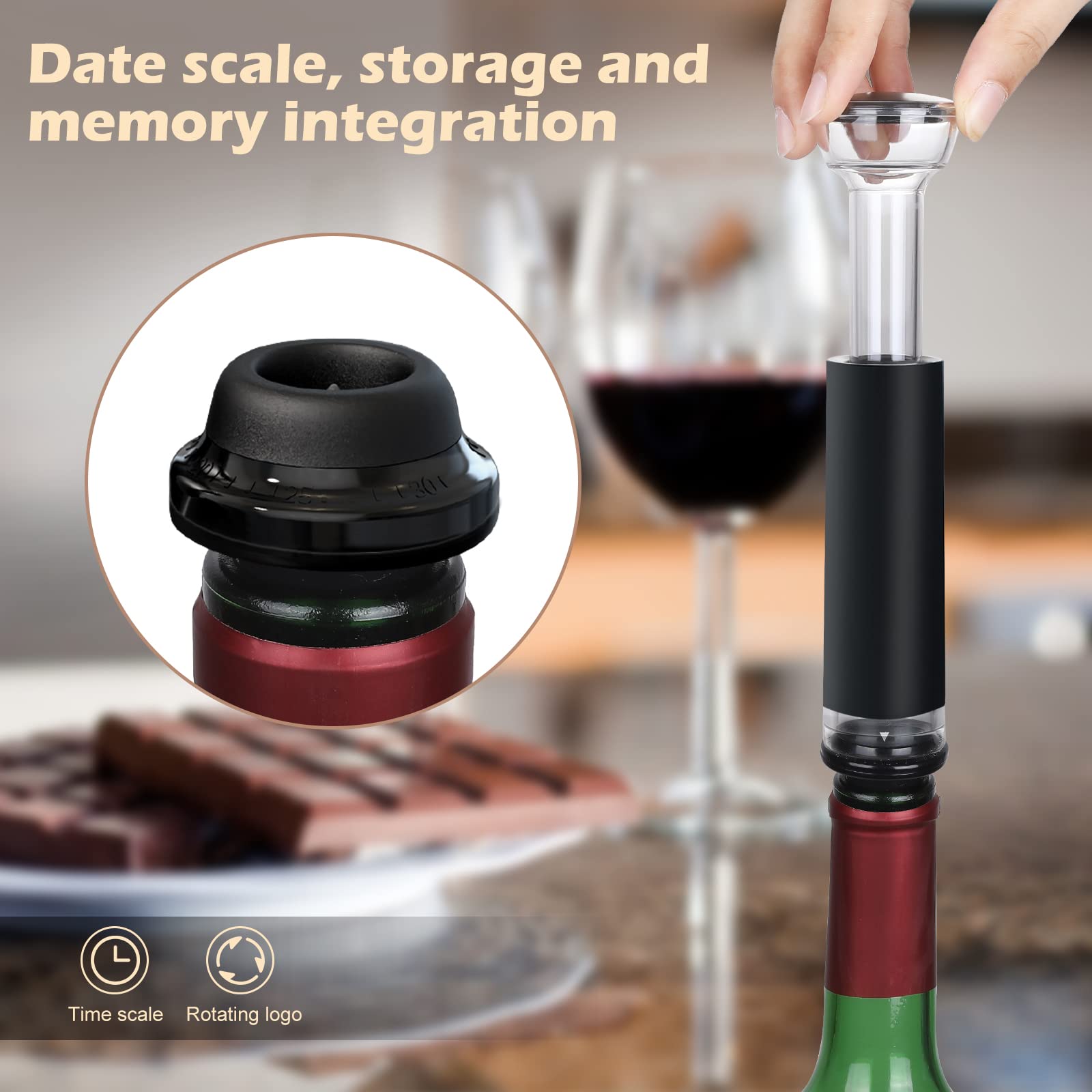 Anpro Electric Wine Opener Set - Rechargeable Corkscrew with Charging Base, Vacuum Pump, Wine Stopper & Pourer - Perfect Gift for Wine Lovers, Dinner Parties & Holiday Gifts (Grey)