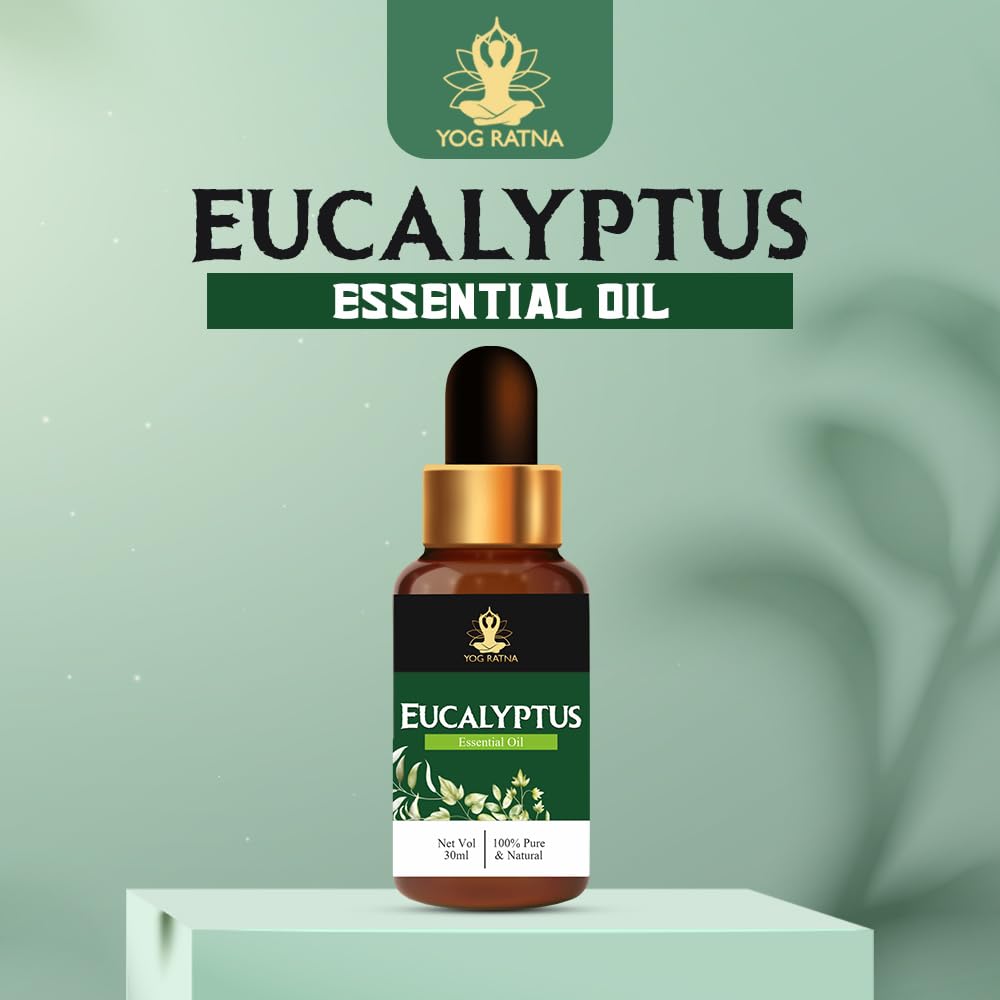 Organic Eucalyptus Essential Oil 30ml - 100% Pure & Natural for Clear Skin, Strong Hair & Muscle Relief | Revitalizing Face, Scalp & Body Care | Aromatherapy, Massage & Home Spa Use