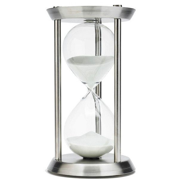 60 Minute Nautical Metal Sand Timer - Silver or Black Hourglass for Home Office Decor, Kitchen Timer, Meditation & Board Games Accessory