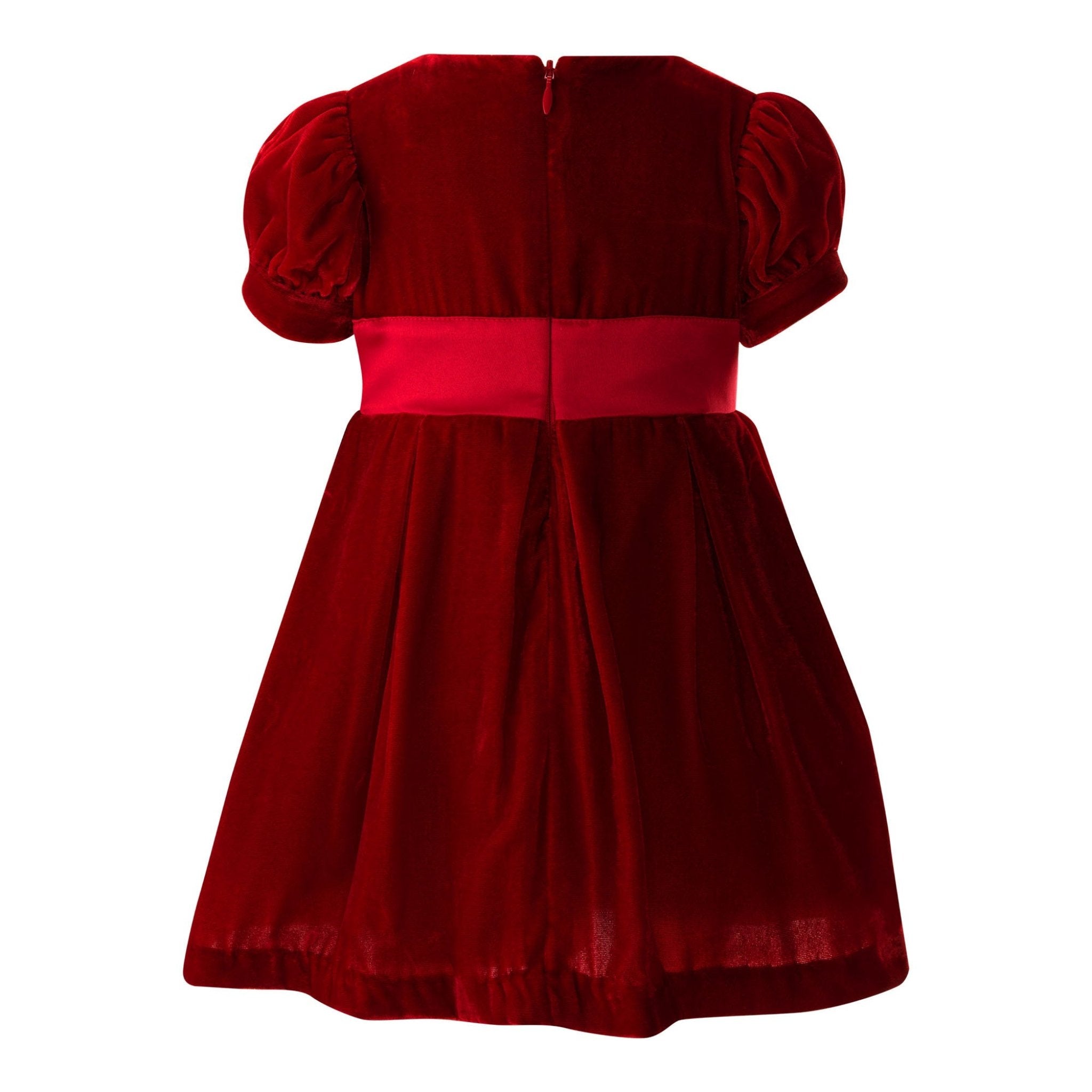 Adorable Baby Girl Crushed Velvet Bow Dress - Soft Red Velvet Party Dress for Infants & Toddlers | Perfect for Birthday Parties, Christmas Photos & Special Occasions