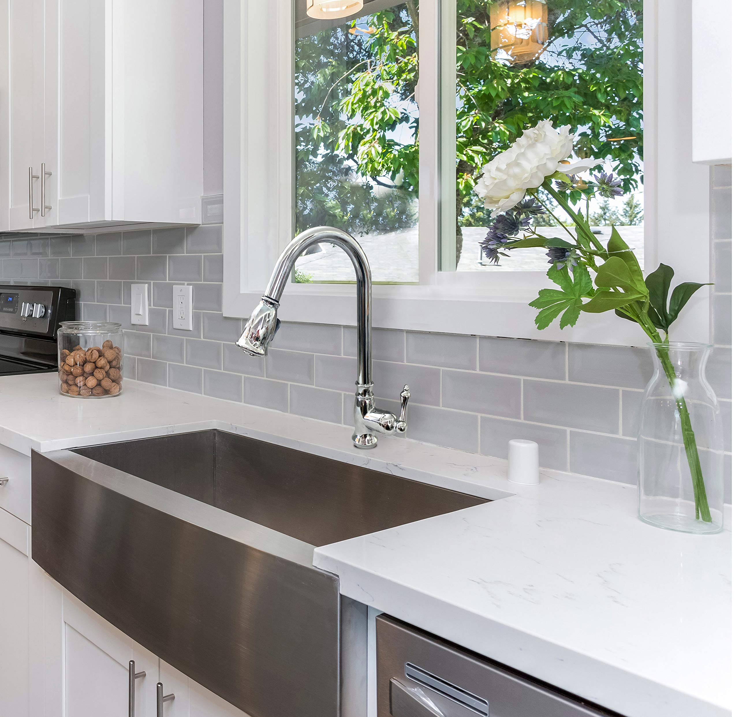 Laguna Brass 1133CP Classic 16-Inch Single Handle Pull-Down Kitchen Faucet with Soap Dispenser - Chrome Finish for Modern Kitchens & Easy Dishwashing