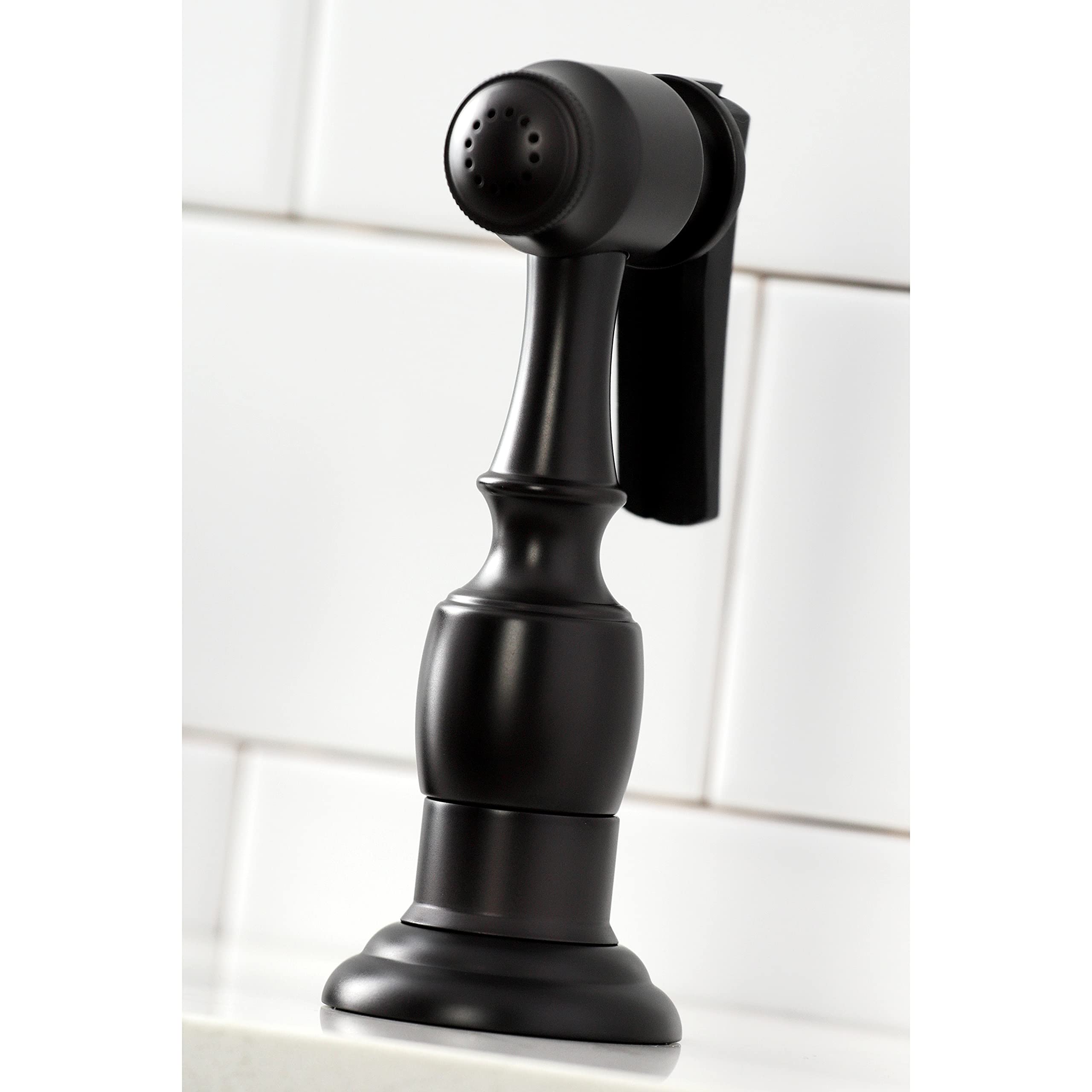 Kingston Brass KS2795PKLBS Duchess Widespread Kitchen Faucet with Brass Sprayer - Oil Rubbed Bronze Finish, 11.88 x 8.31 x 12.13 Inches - Perfect for Farmhouse, Rustic & Traditional Kitchen Sinks