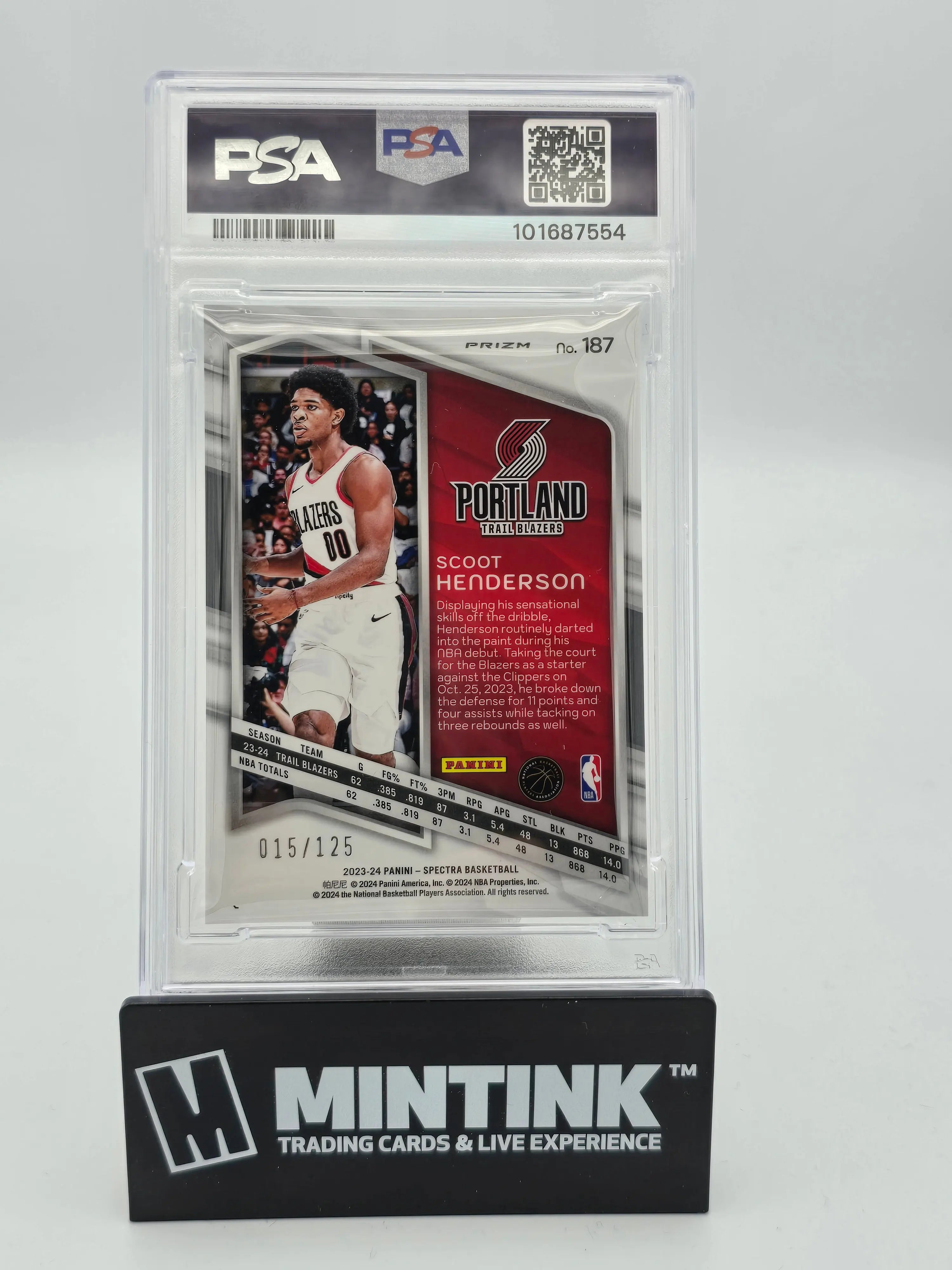 2023 Panini Spectra Scoot Henderson Rookie Card Celestial #/125 PSA 9 - NBA Basketball Trading Card for Collectors & Fans - Perfect for Display, Investment, and Gifts