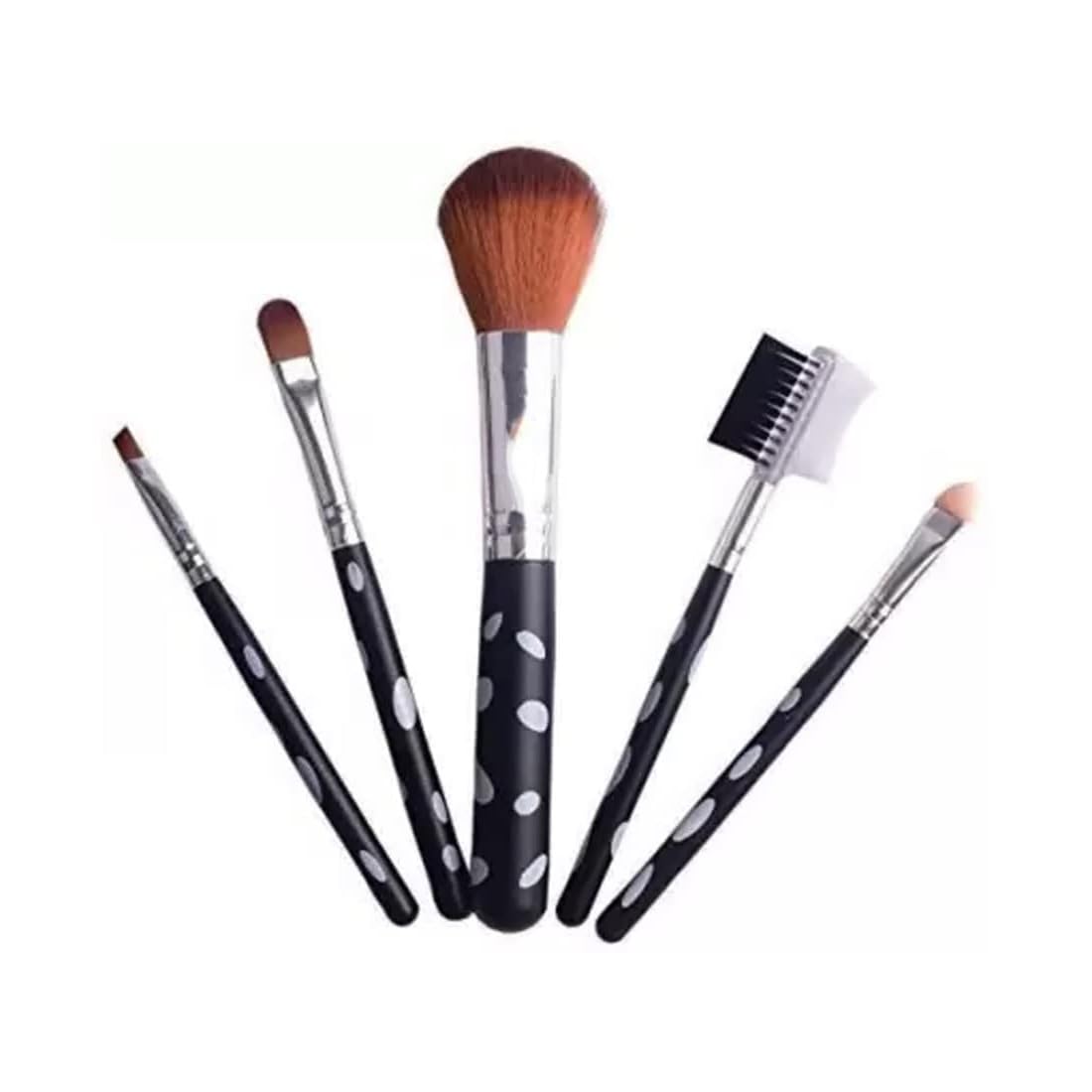 ZAUKY 5PCS Professional Makeup Brush Set - Powder Brush, Highlighter, Eyeshadow, Concealer & Brow Brushes for Flawless Makeup Application | Perfect for Daily Use, Travel & Professional Makeup Artists