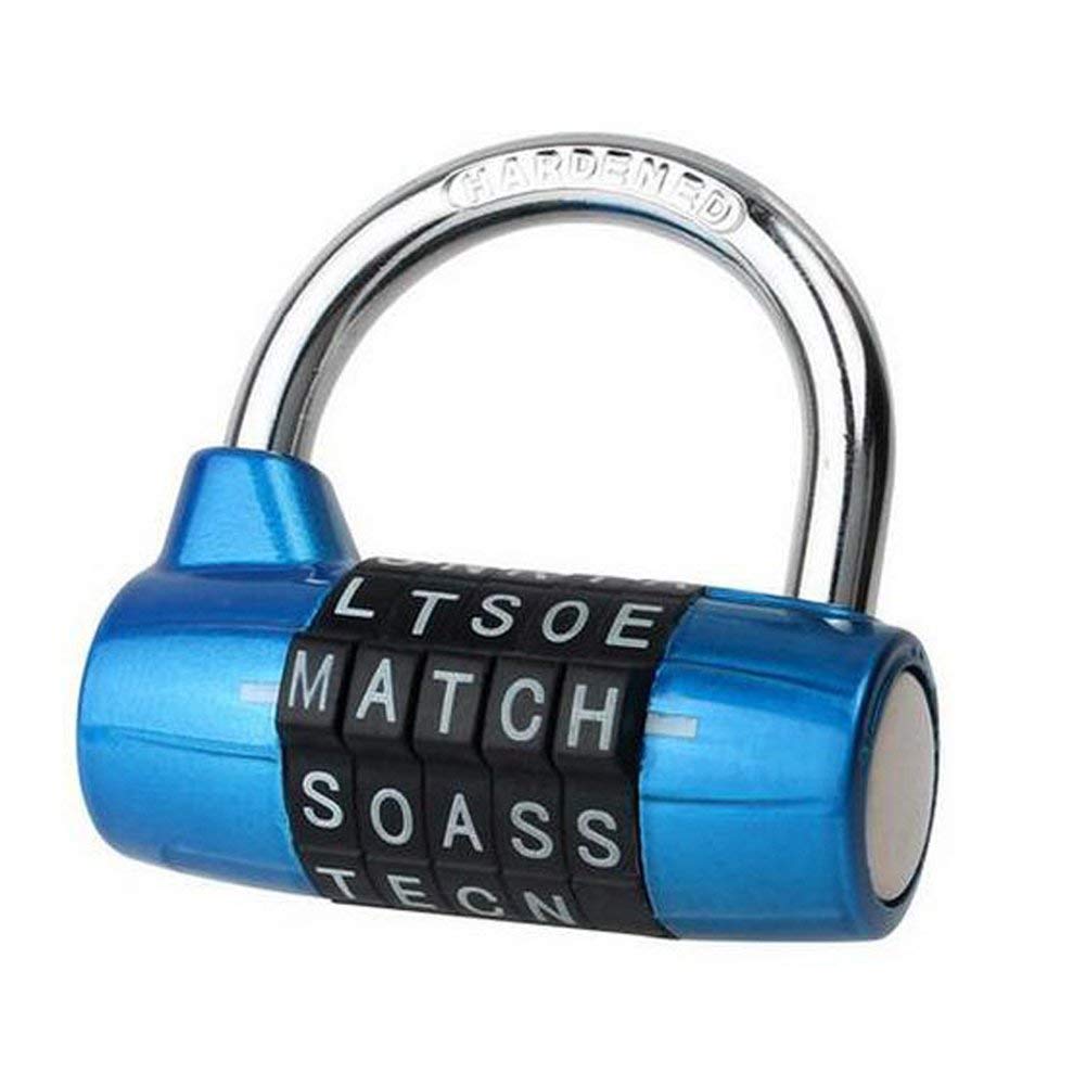 5-Digit Combination Padlock - Large Extended Beam Storage Cabinet Door Handle Lock, Gym & Luggage Locker Security (Blue) | Durable for Wardrobe, Gym Lockers & Travel Bags