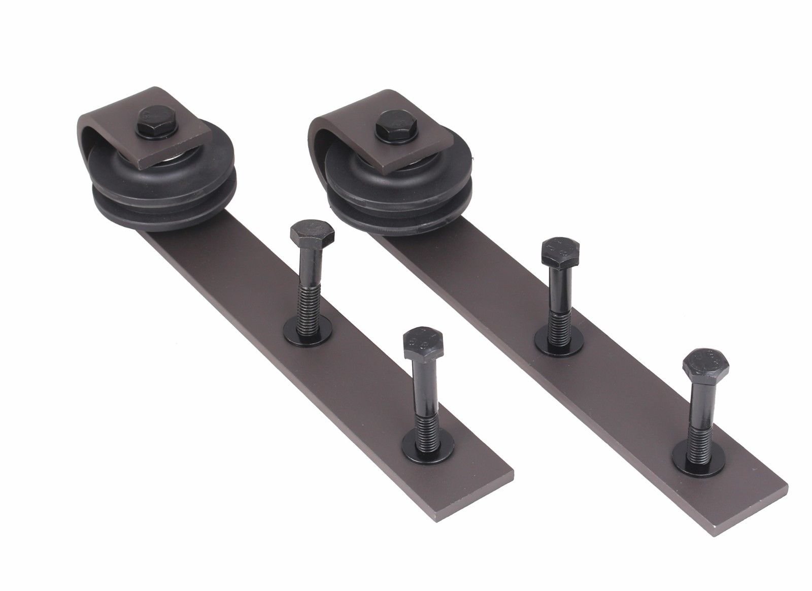 TMS® 10FT Country Antique Dark Coffee Steel Sliding Barn Door Hardware Track Set - Rustic Farmhouse Style for Interior & Exterior Doors, Perfect for Bedrooms, Closets, and Patio Entrances