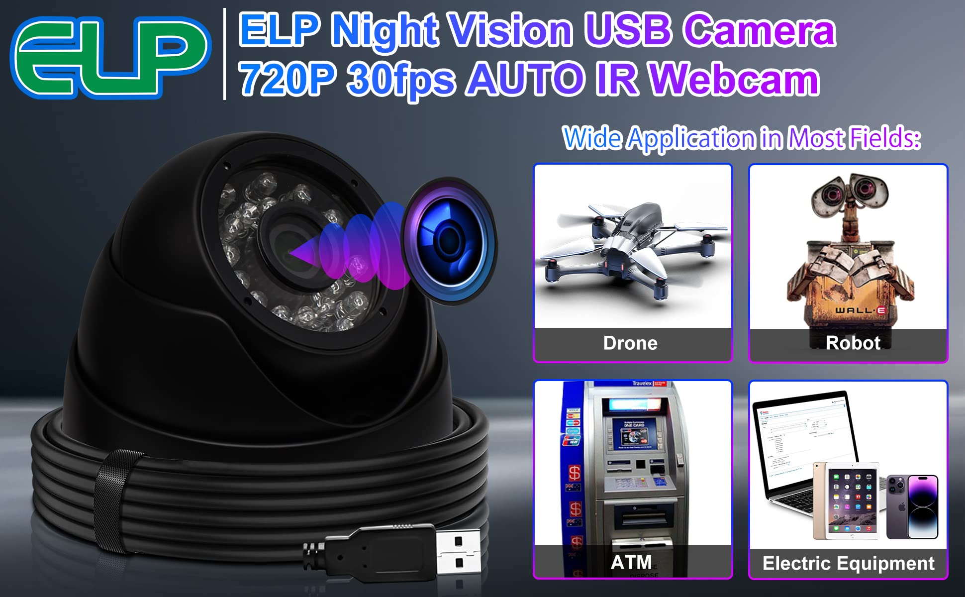 USB Infrared Webcam with Day/Night Vision - Waterproof Indoor/Outdoor Security Camera for PC, CCTV, and Laser Engraving | Perfect for Home Surveillance, Office Monitoring & Lightburn Laser Cutting