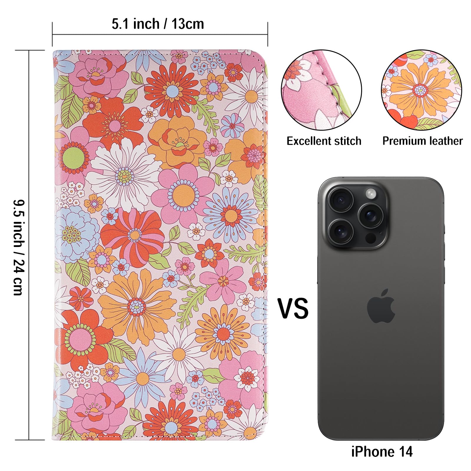 Floral Magnetic Car Registration and Insurance Card Holder - Secure Document Organizer for Vehicle Glove Box, Wallet, or Purse - Perfect for DMV, Travel & Road Trips