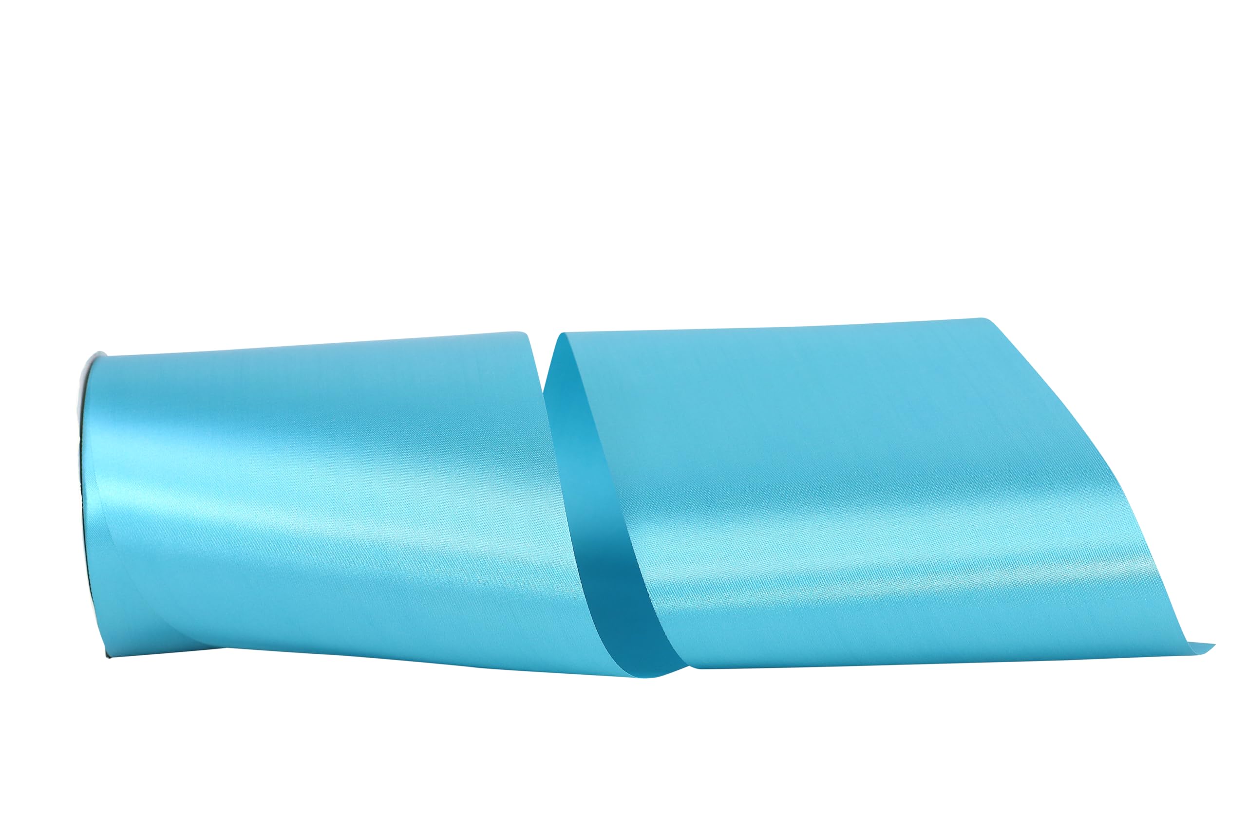 Reliant Ribbon Single Face Satin Allure SFS Ribbon - 6 Inch x 50 Yards, Turquoise - Perfect for Gift Wrapping, Crafts, and DIY Wedding Decorations