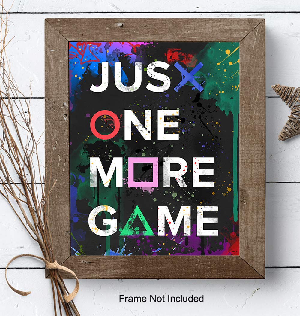 Gaming Room Decor - Video Game Wall Art & Remote Control Posters for Man Cave, Playroom, Den, Boys Bedroom - Cool Gamer Posters for Men, Husband, Teens & Kids - Perfect for Gaming Setup, Birthday Gifts & Home Decor