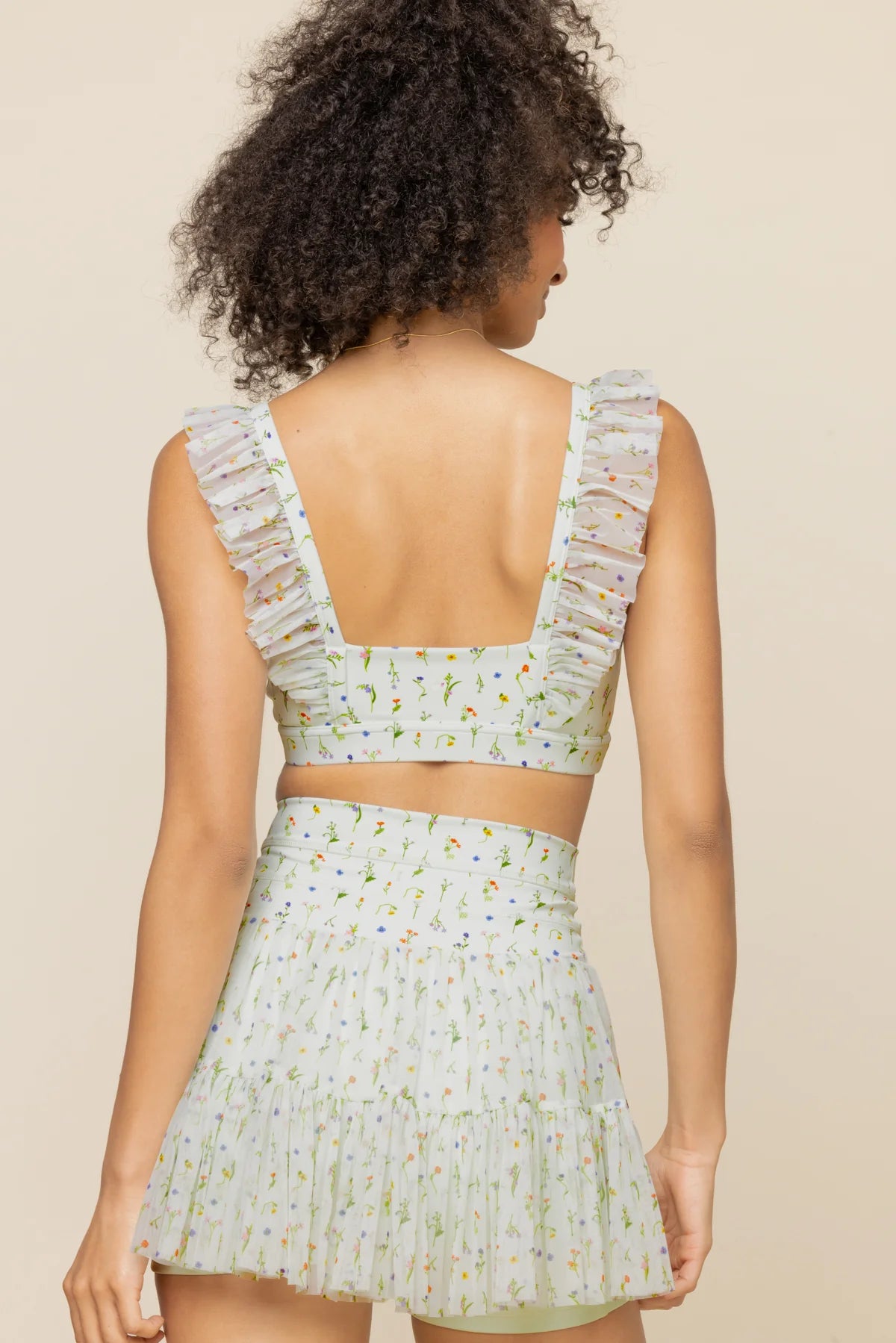 Romantic Ruffle Lace Bra - Floral Meadow Design for Women | Comfortable & Sexy Underwear for Date Night & Special Occasions