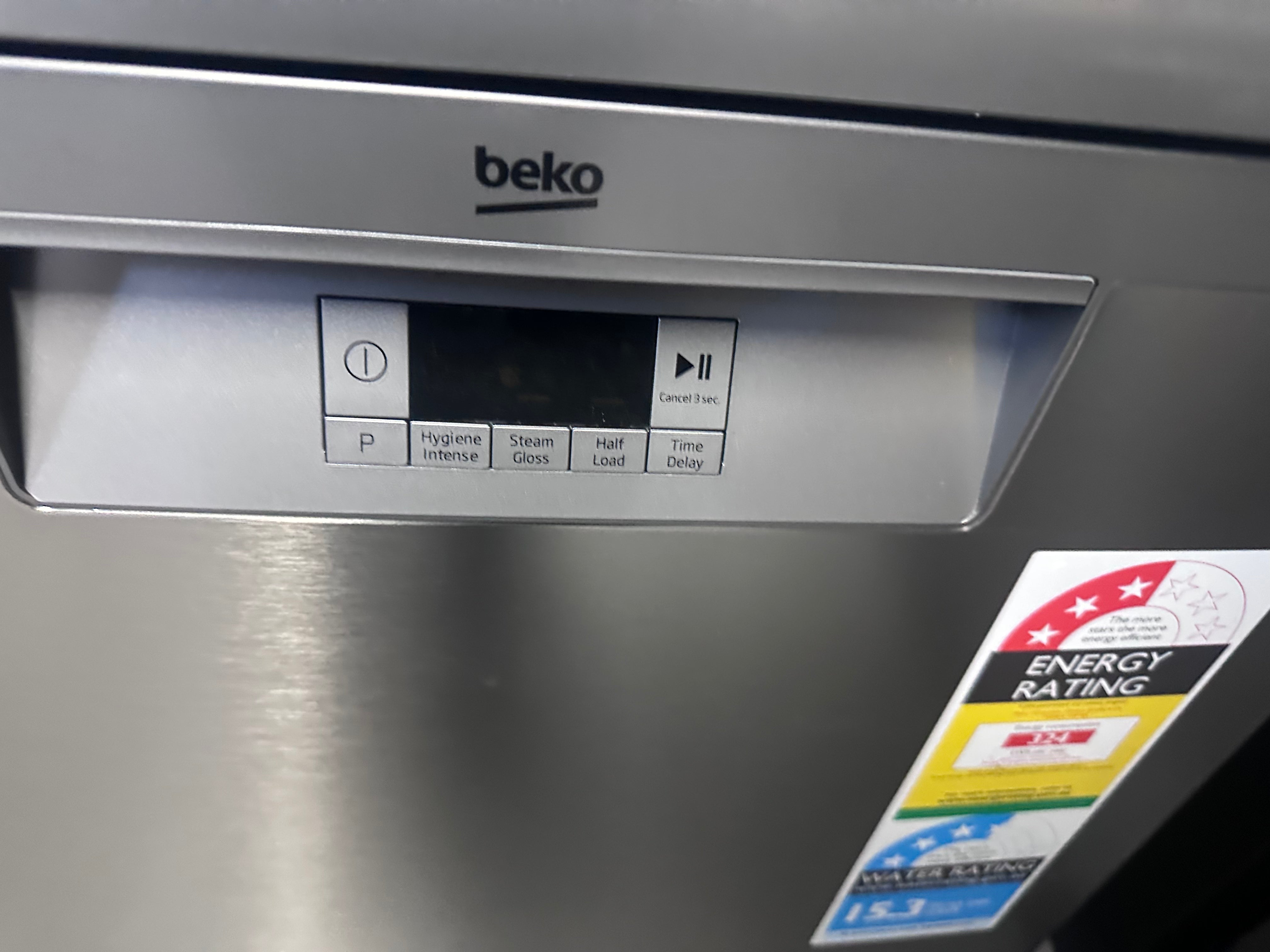 Beko 60cm Freestanding Dishwasher 14 Place Settings - Platinum Steel (BDFB1410X) | Factory Second | Perfect for Small Kitchens & Apartments