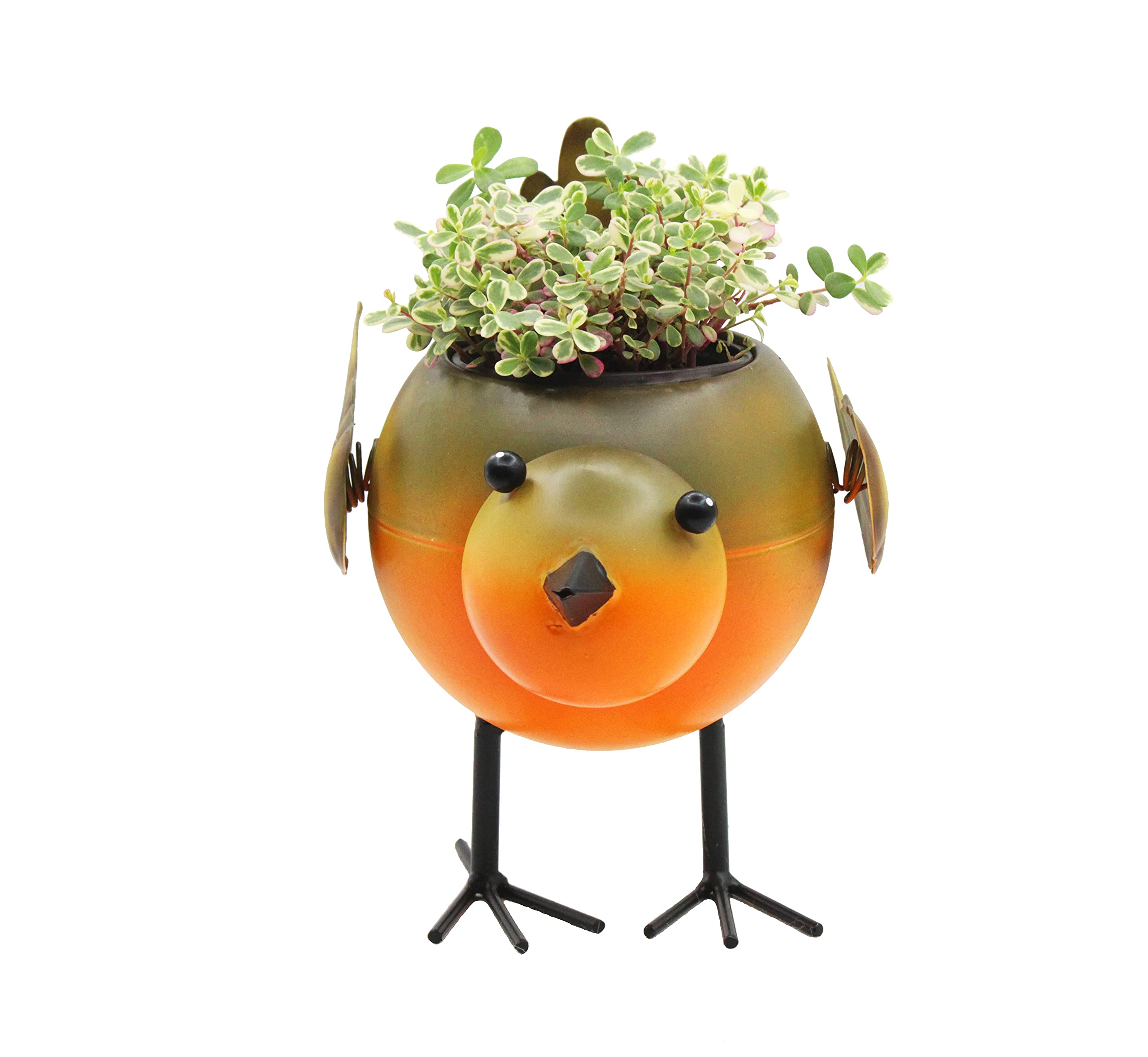 Metal Bird Planter with Liner for Succulents - Indoor/Outdoor Gardening Decor, Kitchen & Home Plant Decoration - Perfect for Windowsills, Desks & Gift Giving