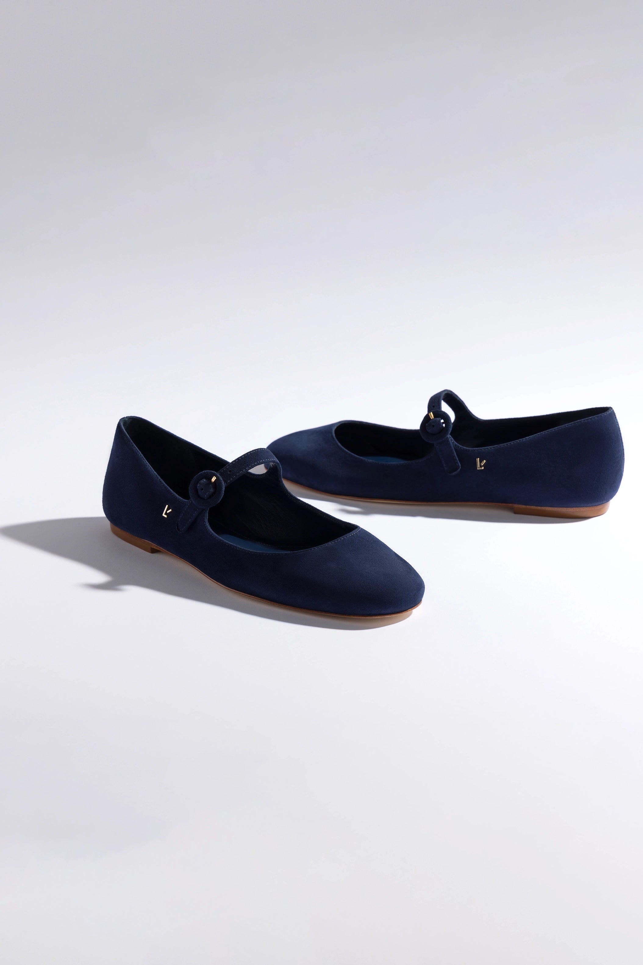 Blair Women's Navy Suede Ballet Flats - Comfortable & Stylish Shoes for Work, Casual Wear & Dancing