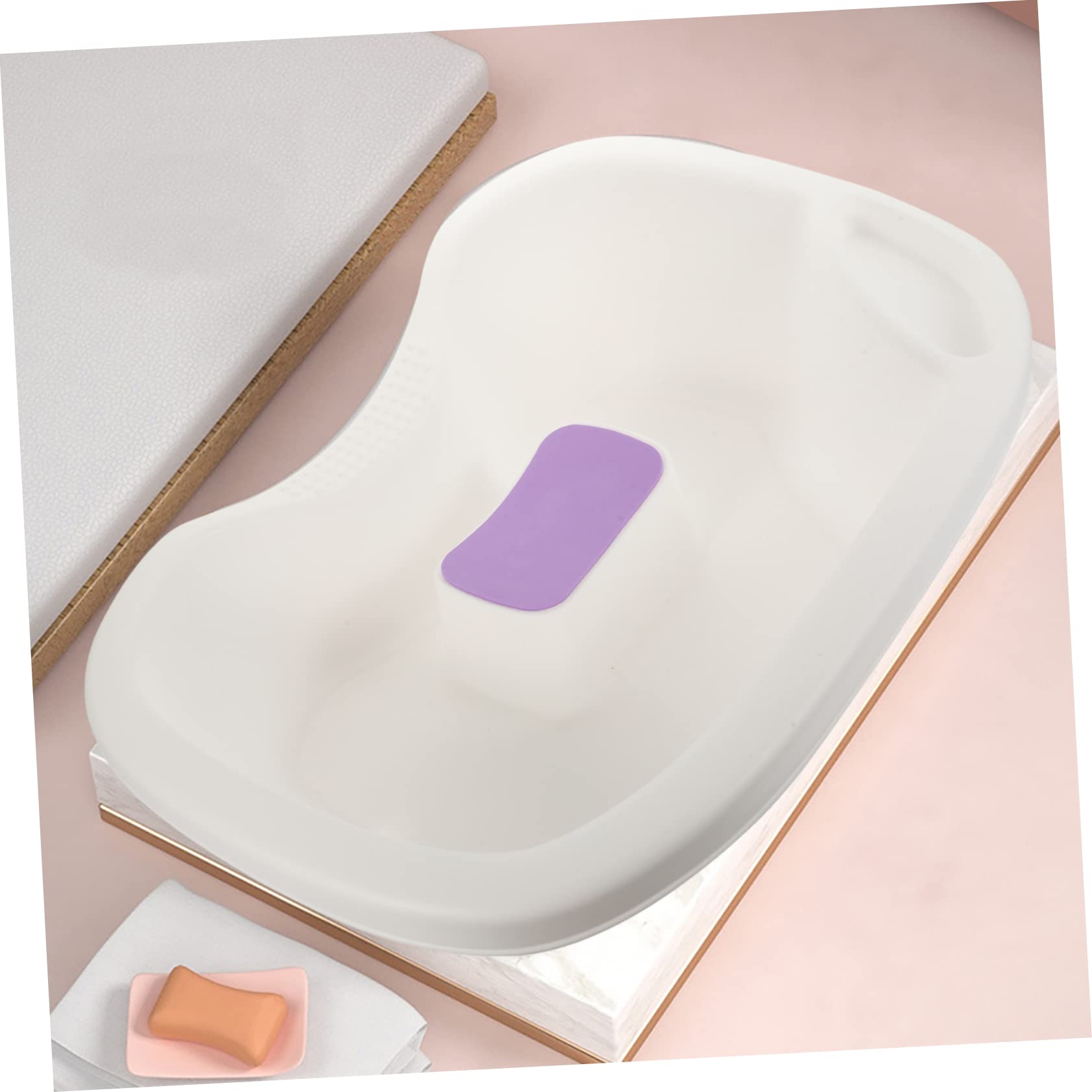Portable Shampoo Sink for Hair Washing - Lightweight Plastic Wash Basin for Bedside, Elderly Care, Camping & Travel - White Bathtub Tray with Soap Holder (Ideal for Home, Hospital & Outdoor Use)