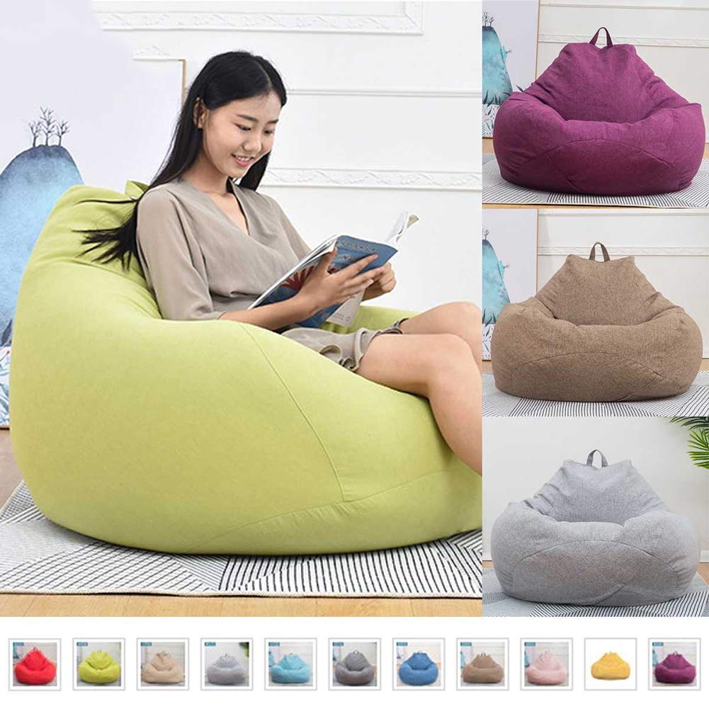 Waterproof Bean Bag Chair Cover - Dark Blue Lazy Lounger Sofa Cover for Adults & Kids, Storage Toy Bag Replacement (No Filling Included) - Perfect for Living Rooms, Playrooms & Dorm Decor