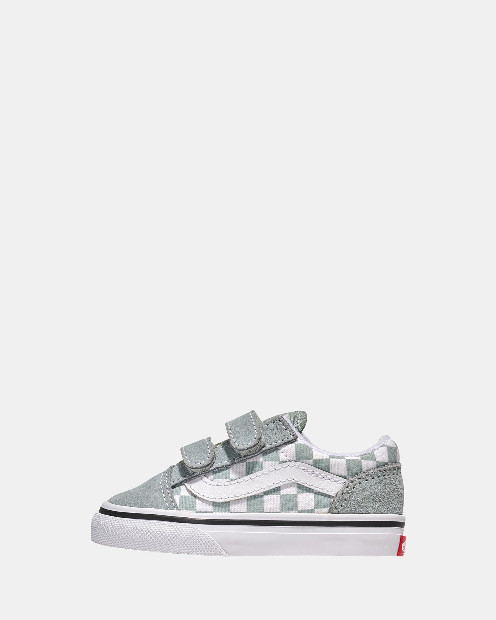 Vans Old Skool V Check Infant Sneakers - Pure Grey - Classic Skate Shoes for Toddlers & Babies - Perfect for Playdates, Daycare & Casual Outings